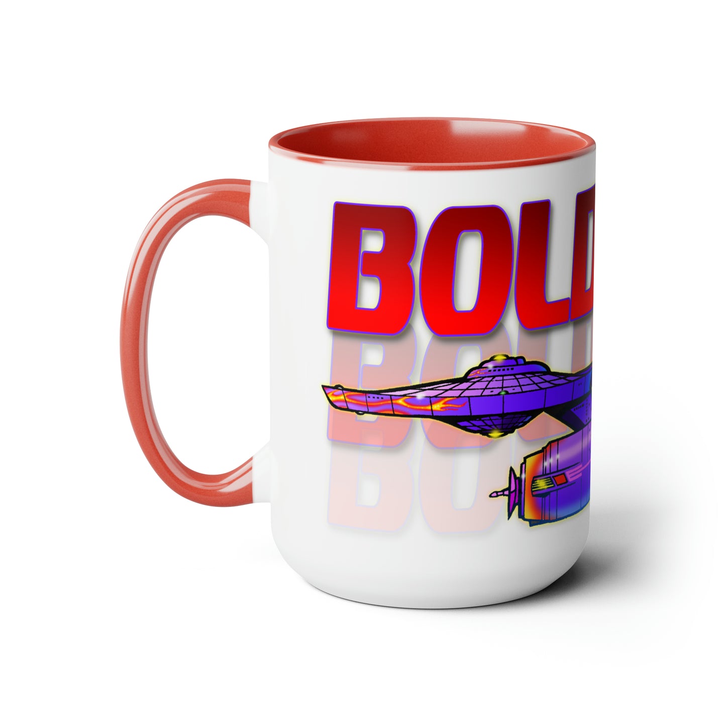 Hot Rod STARSHIP ENTERPRISE Boldly Go Coffee Mug 15oz
