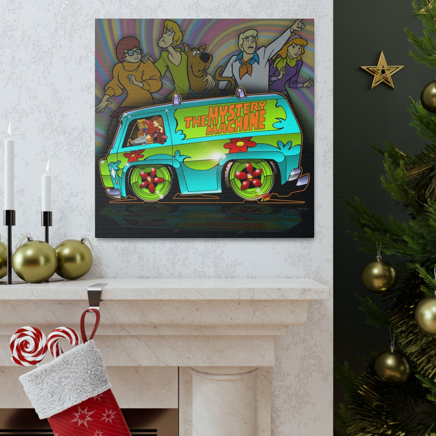 SCOOBY DOO MYSTERY MACHINE VAN Canvas Wall MASTERPRINT 2 Sizes