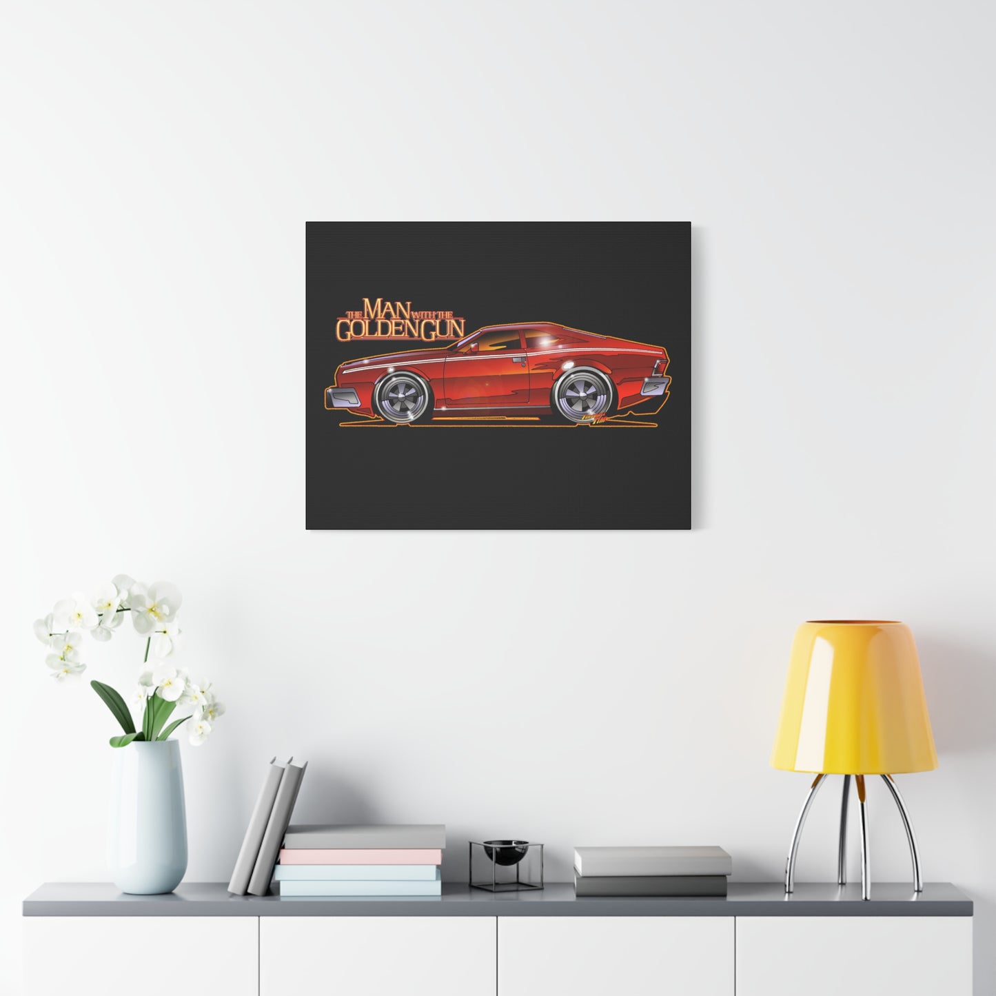 MAN WITH THE GOLDEN GUN AMC Hornet James Bond Fireball Art Canvas Print