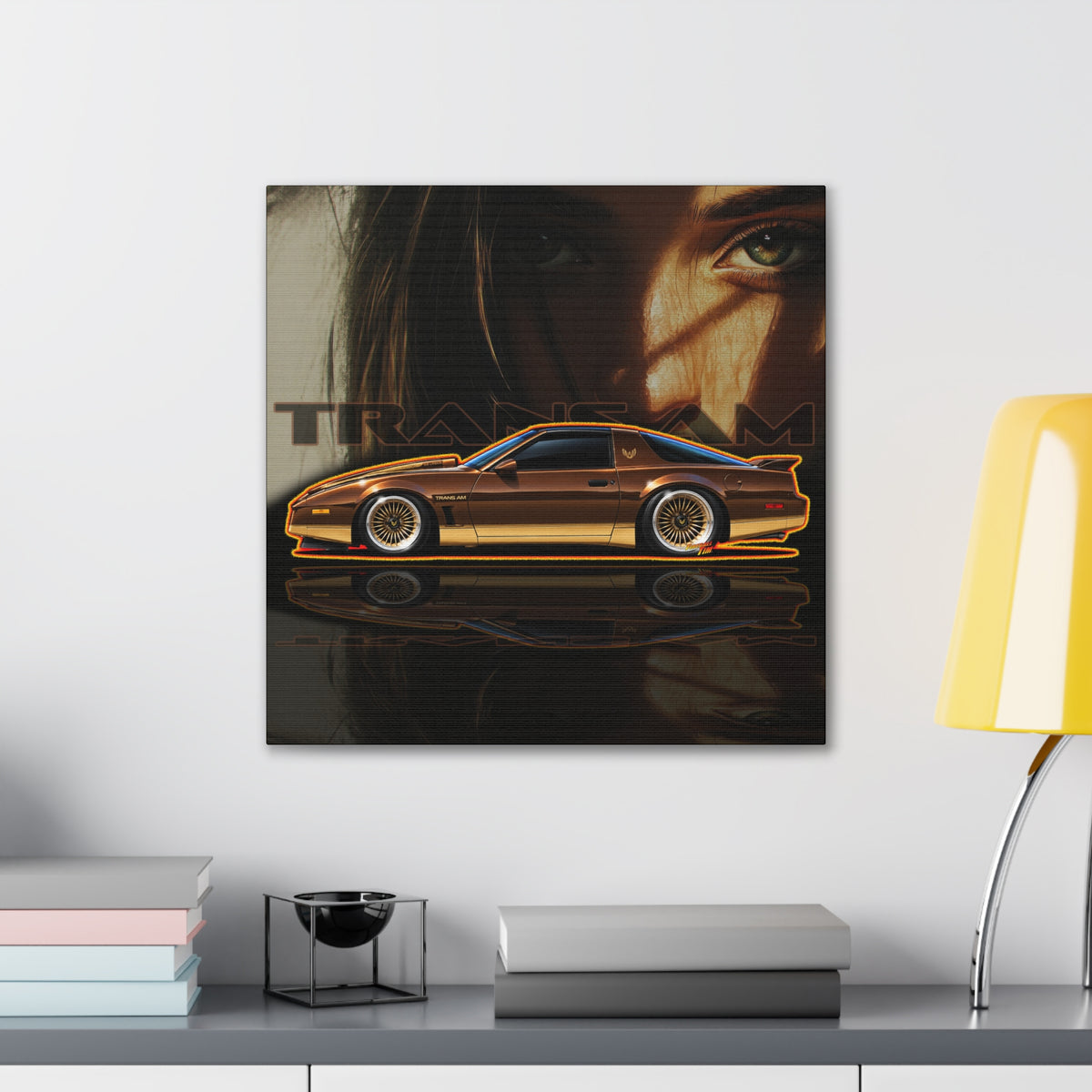 PONTIAC TRANS AM 1984 Collectible Fireball Art Canvas Stretched Print