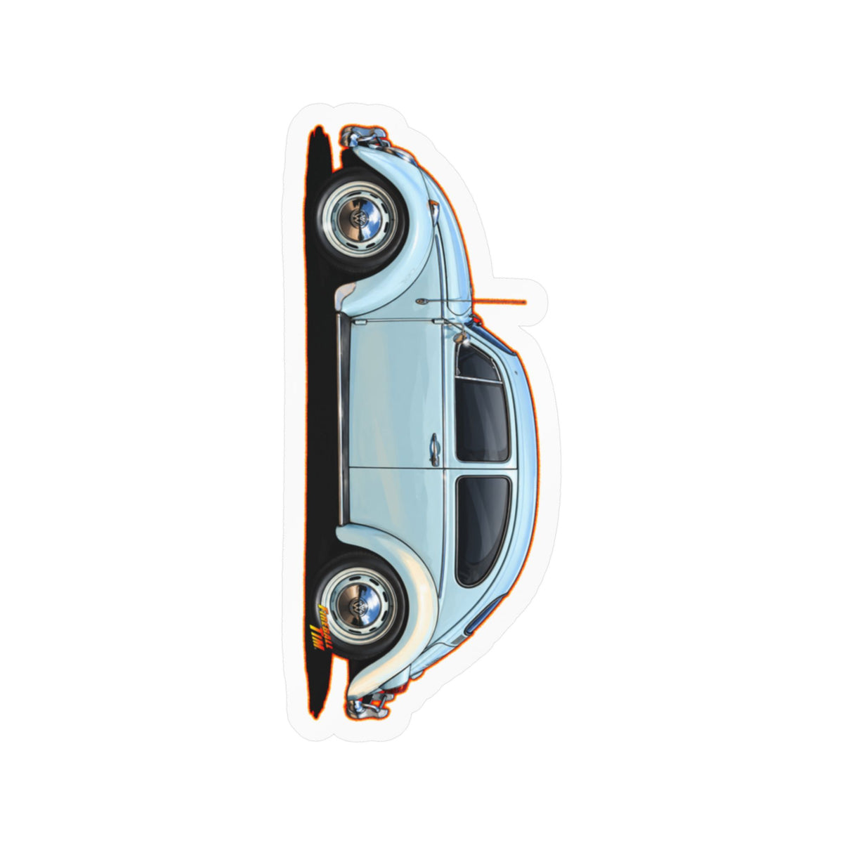 CLASSIC VOLKSWAGEN VW Bug Collectible Fireball Art Stickers in 4 Sizes