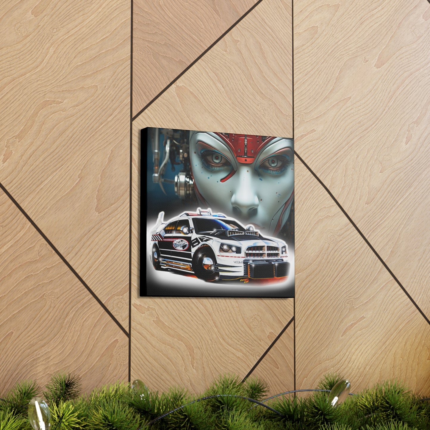 Chrysler 300 CYBERPUNK POLICE CAR Concept Art Print 12x12