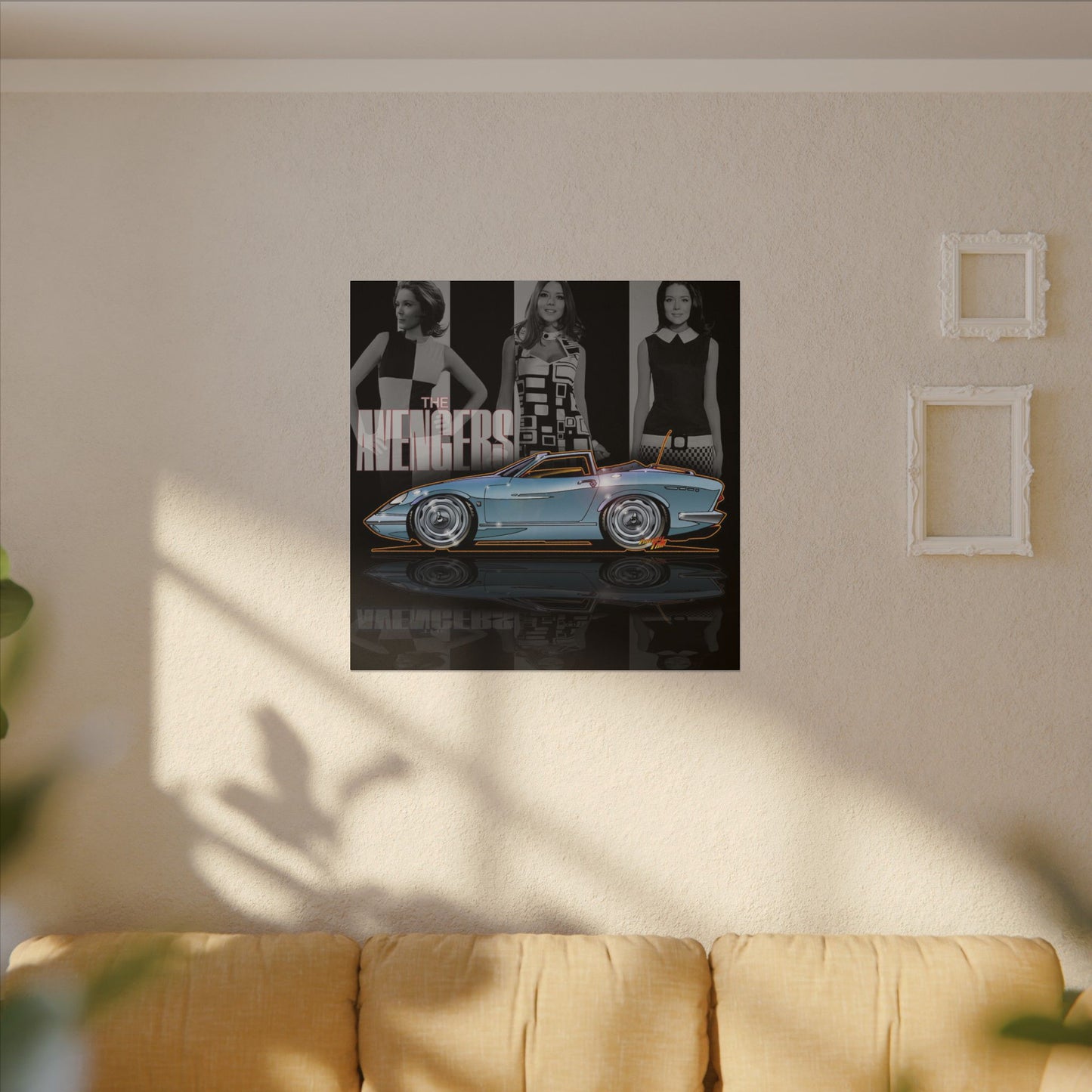 THE AVENGERS TV Show Emma Peel Lotus Elan Canvas Art Print