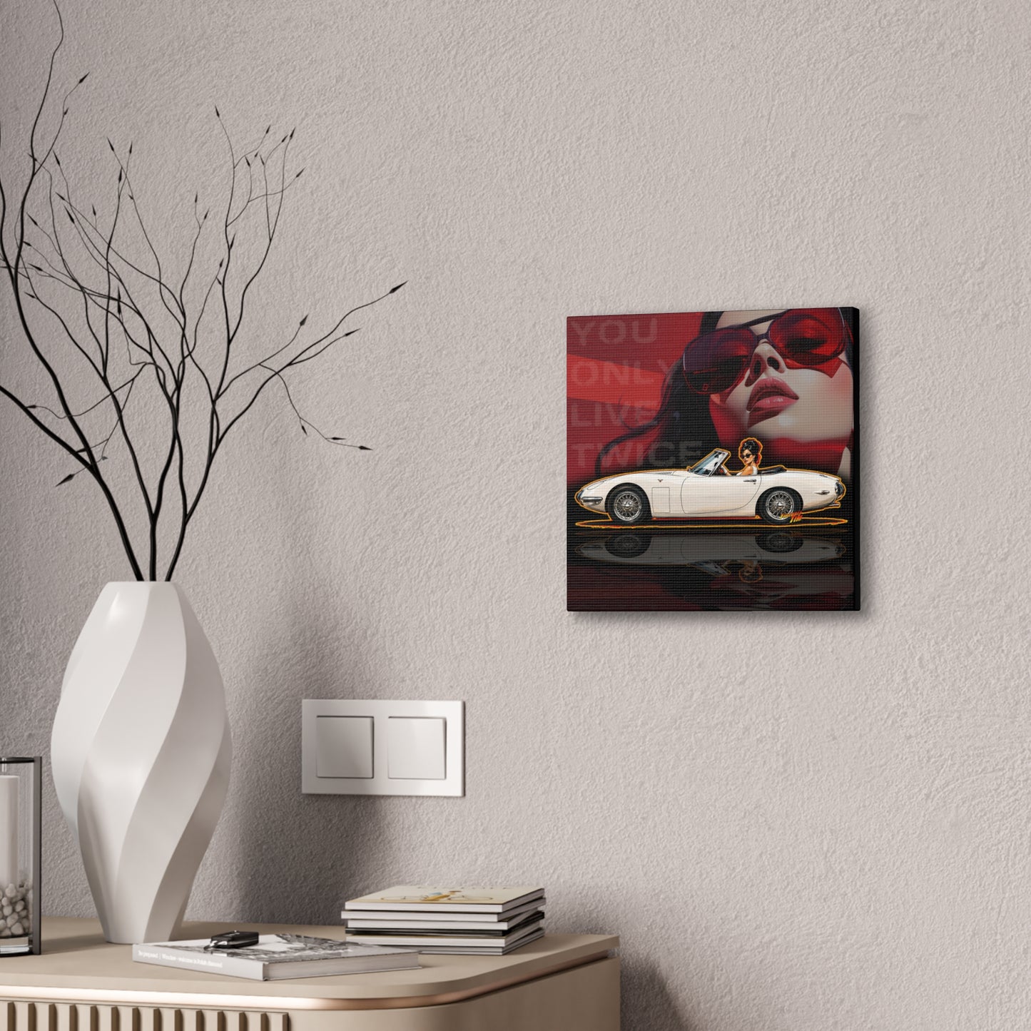 JAMES BOND 007 You Only Live Twice Toyota 2000GT Collectible Fireball Art Canvas Stretched Print