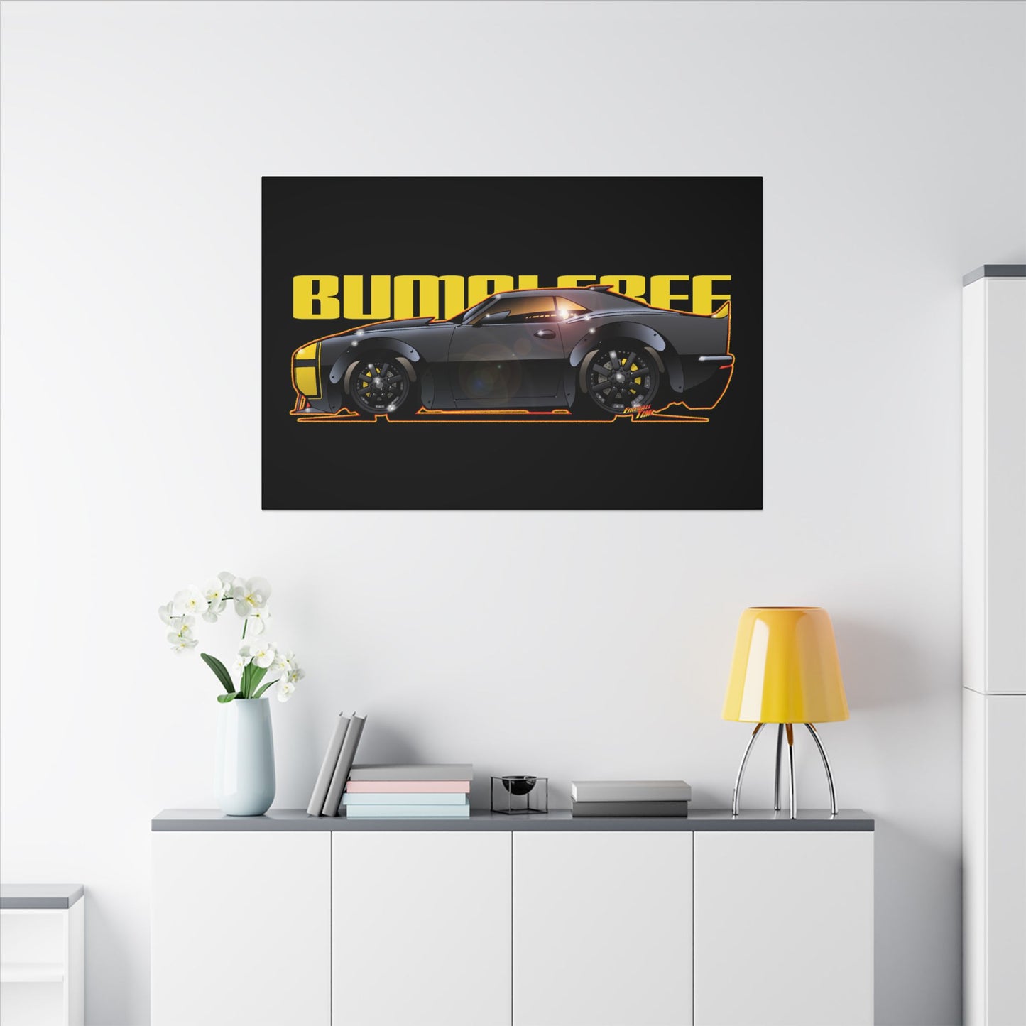 TRANSFORMERS BUMBLEBEE 1967 Camaro Fireball Art Canvas Print