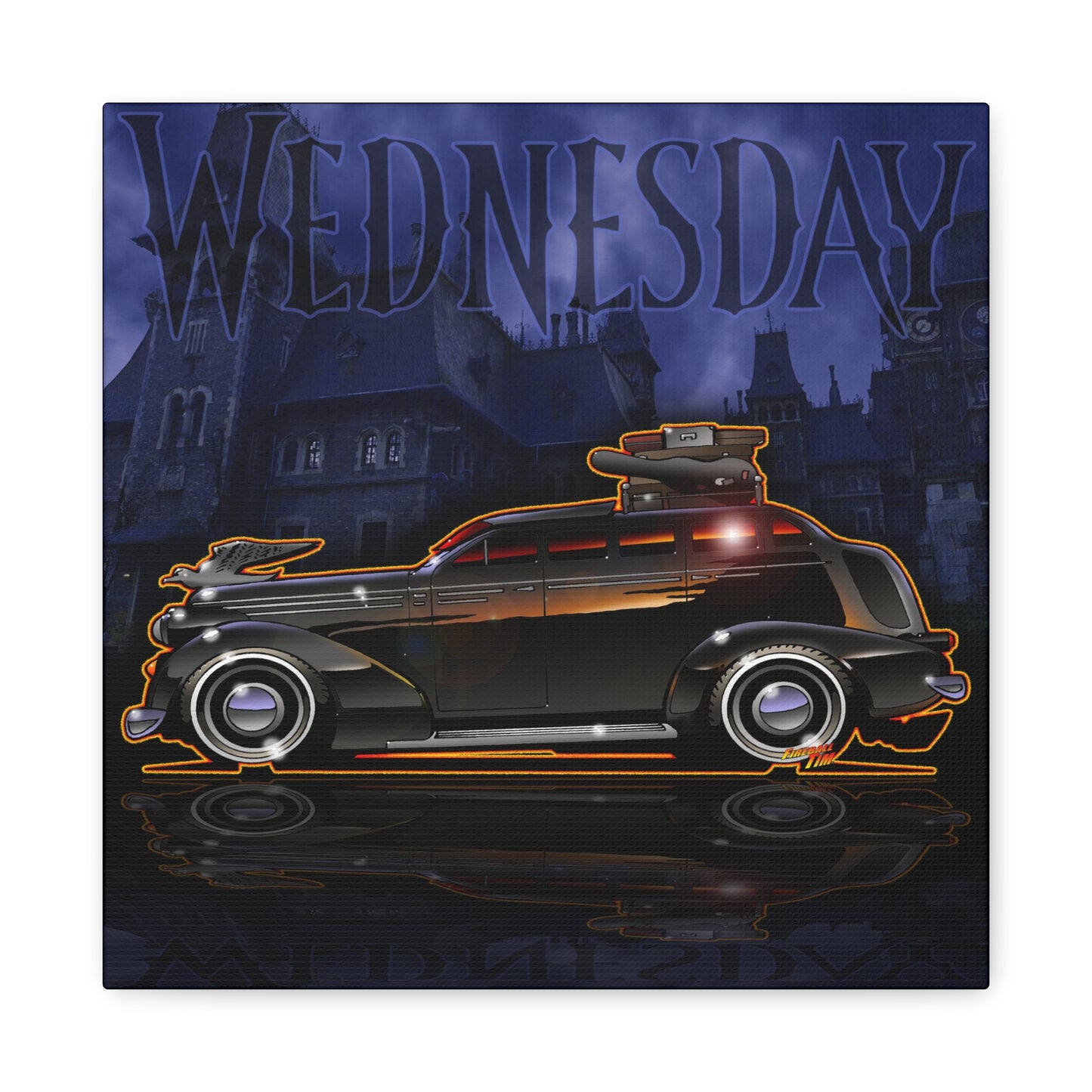 WEDNESDAY TV SHOW PONTIAC LIMO Canvas Art Wall Print - 12x12