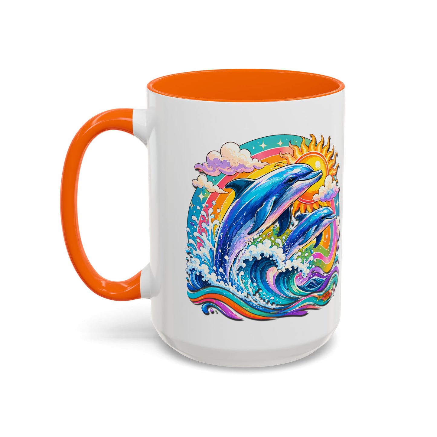 DOLPHIN SPLASH 2 Aquarium Series Fireball Art Coffee Mug - 2 Sizes