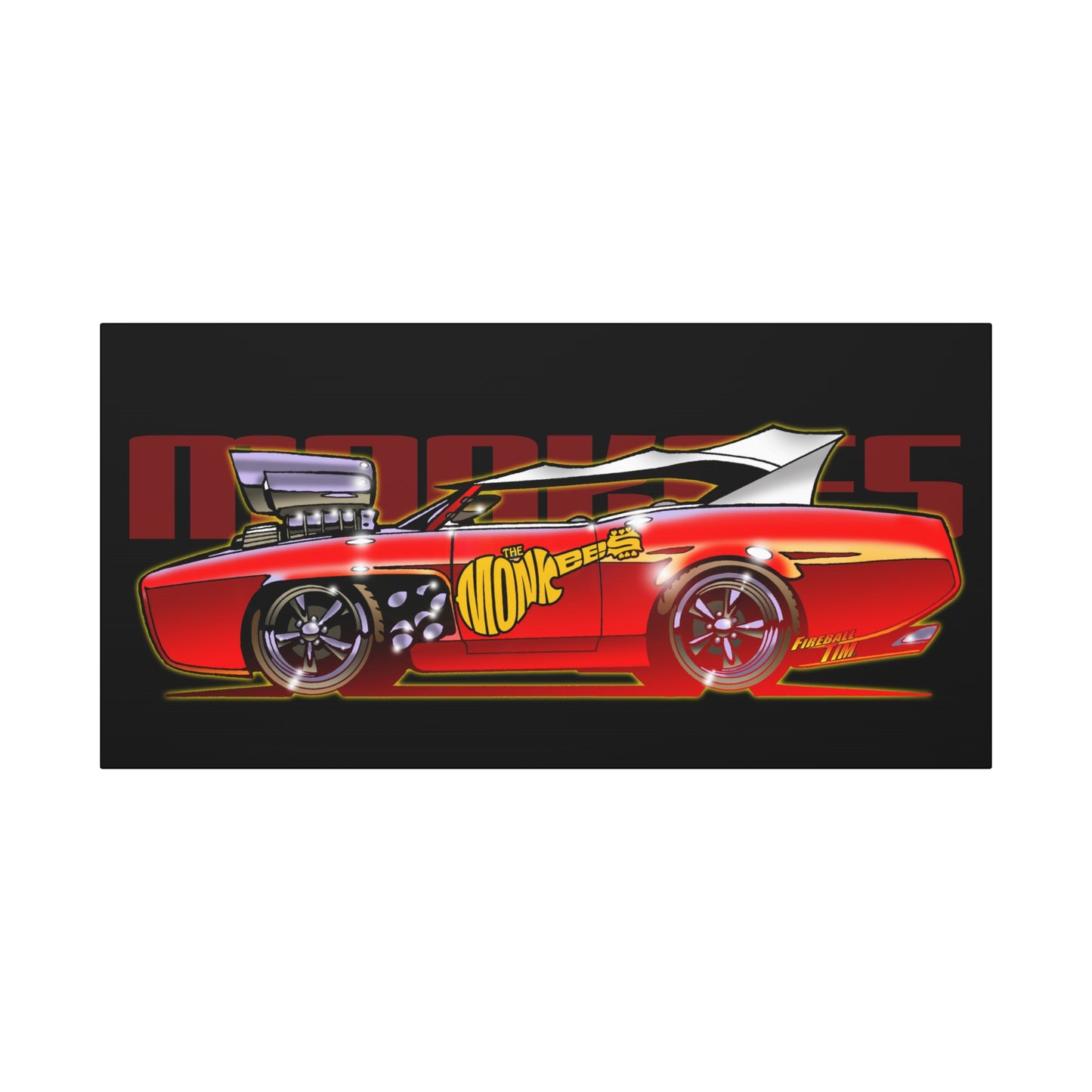 THE MONKEES Monkeemobile Fireball Canvas Art Wall Print - 11x14