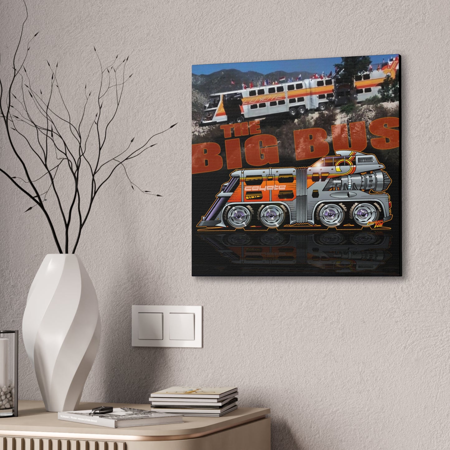 THE BIG BUS Coyote Movie Car Canvas Art Print - 2 Sizes