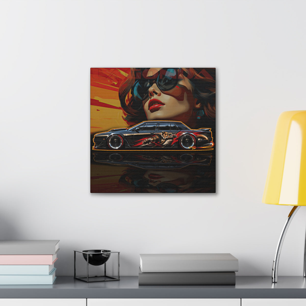 ASTON MARTIN LAGONDA Collectible Fireball Art Canvas Stretched Print