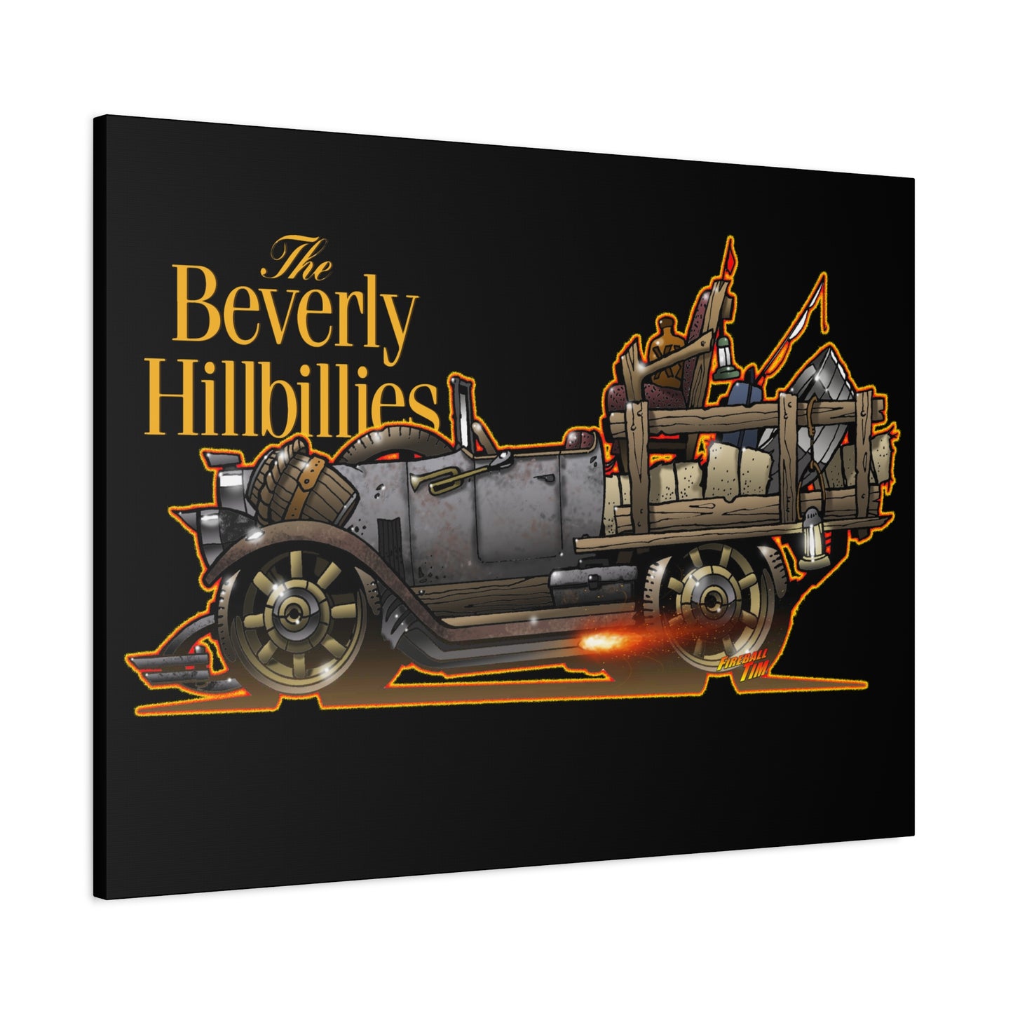 BEVERLY HILLBILLIES JALOPY Canvas Art Wall Print - 11x14