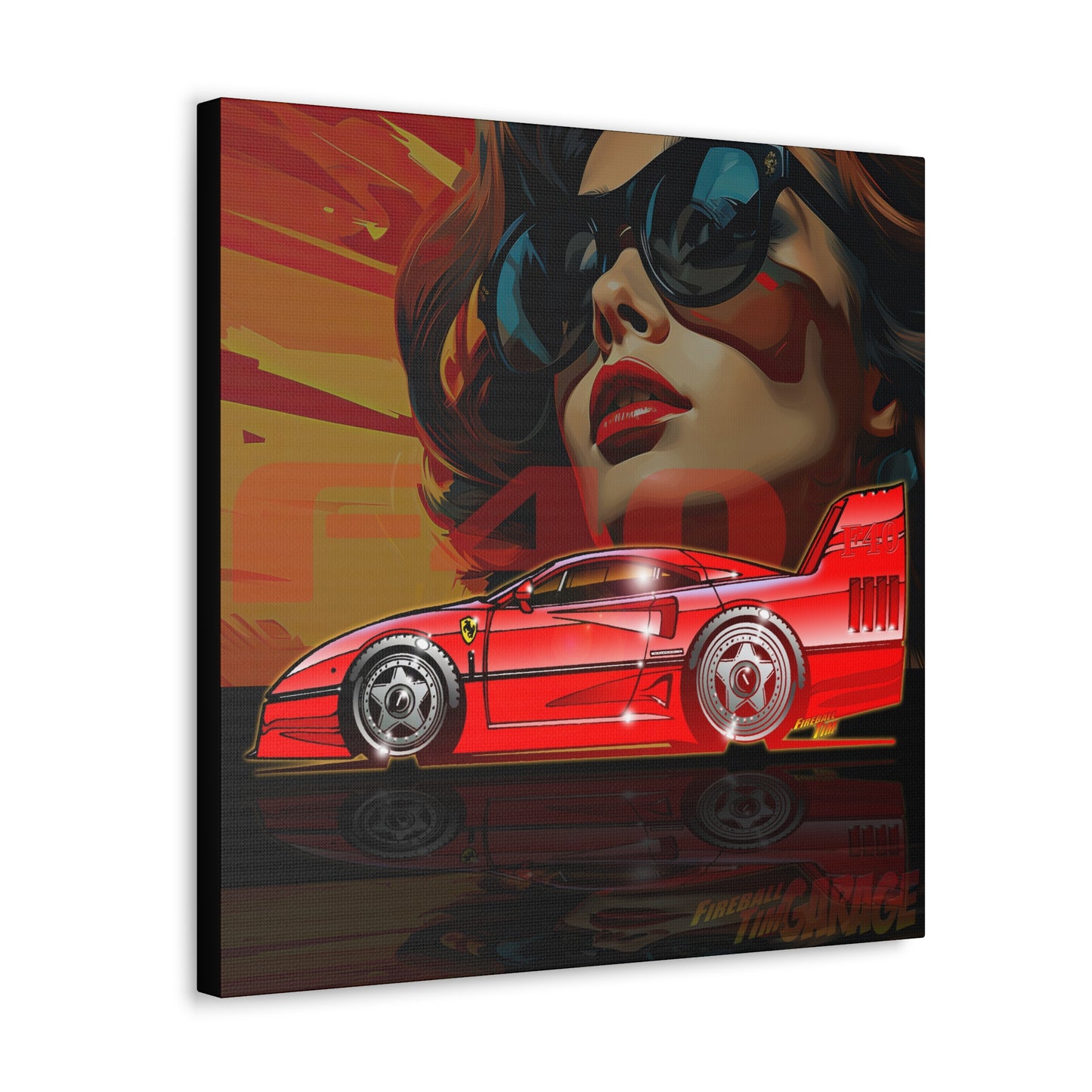 FERRARI F40 Concept Art Canvas MASTERPRINT 3 Sizes