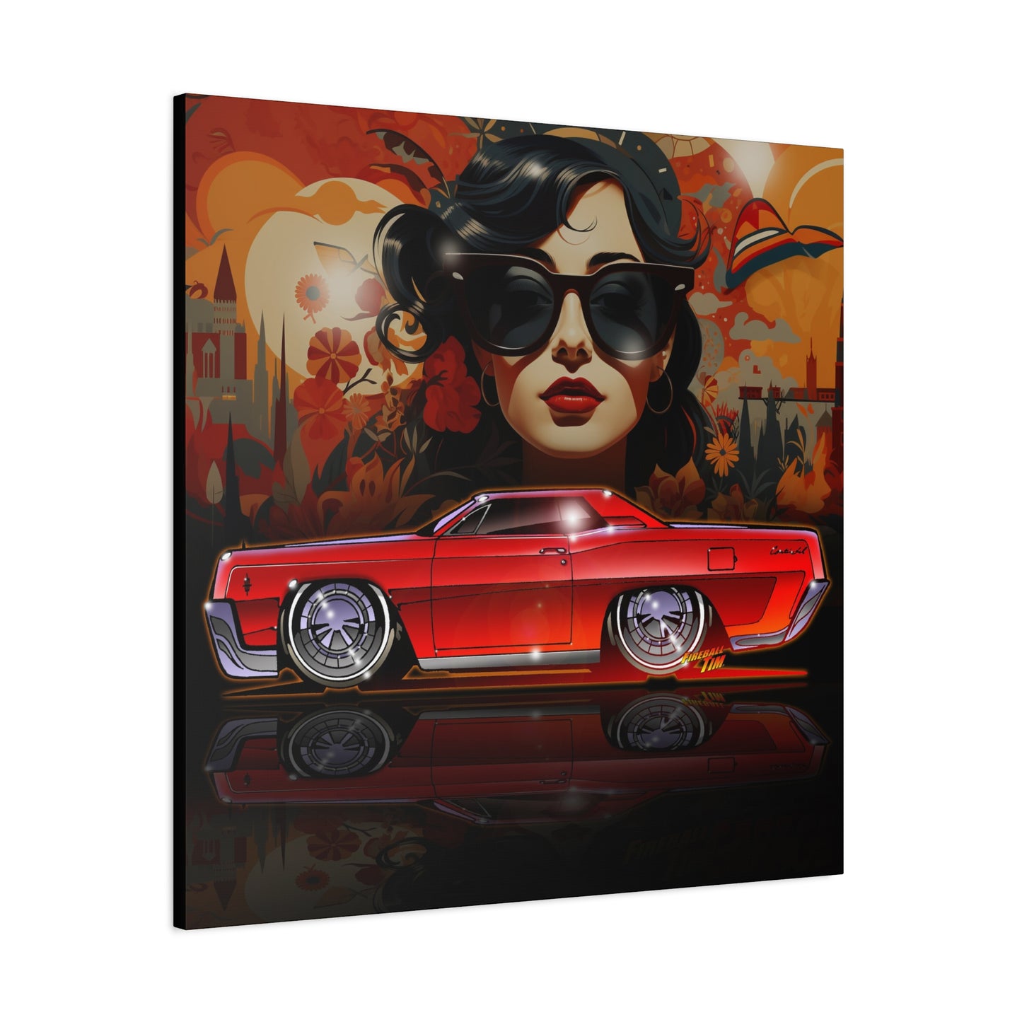 LINCOLN CONTINENTAL COUPE 1967 Canvas Art Wall Print - 12x12