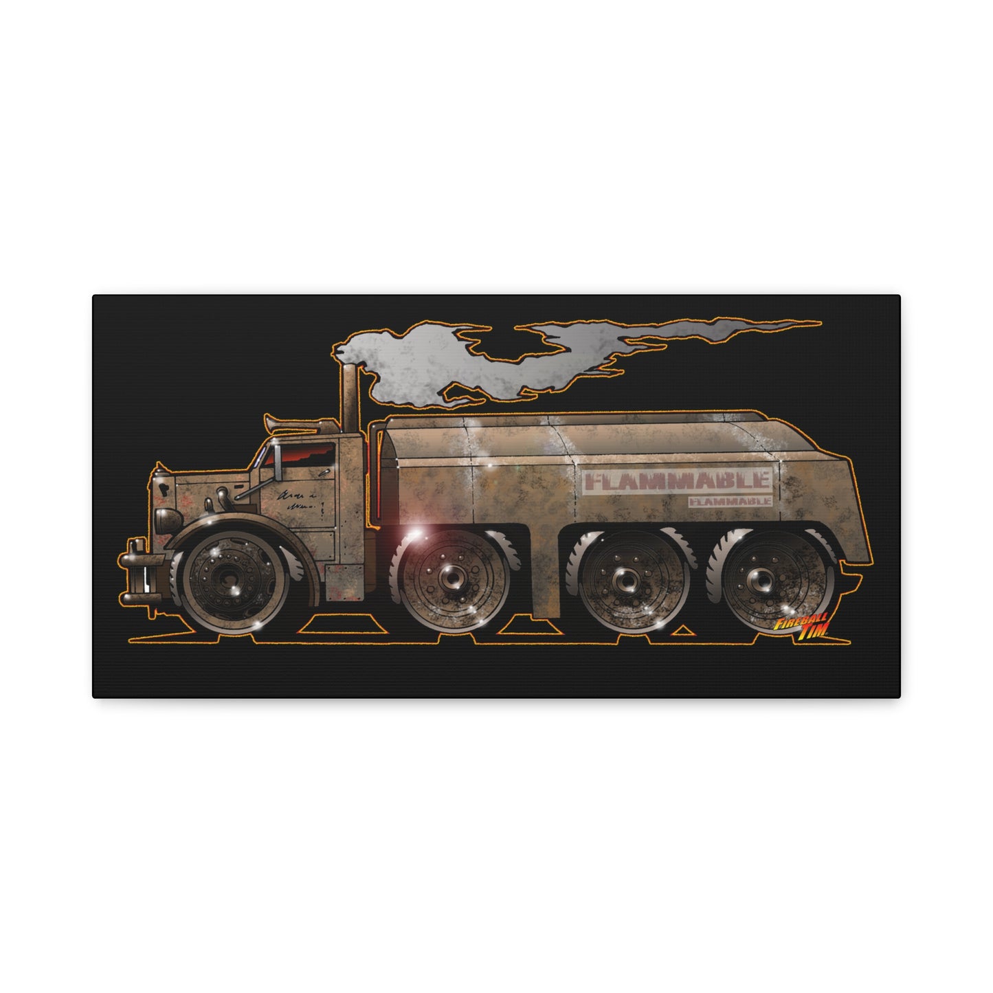 DUEL Killer Movie Truck Fireball Art Canvas Print - Sizes