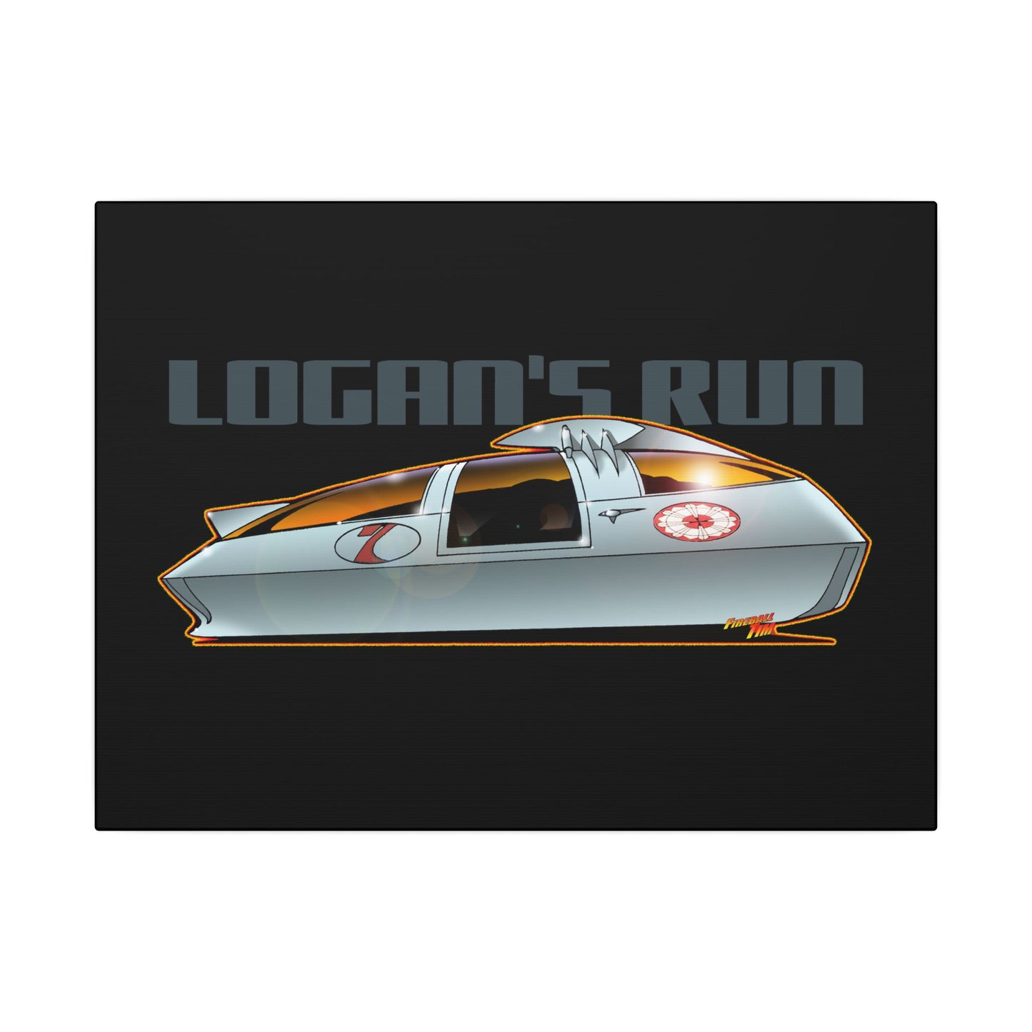 LOGAN'S RUN Sci Fi TV Car Collectible Fireball Art Canvas Print