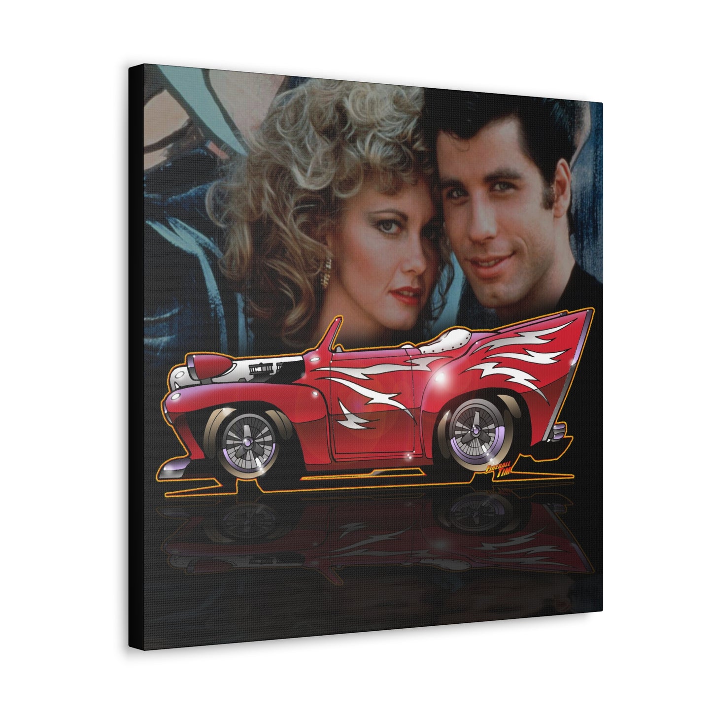 GREASED LIGHTNING Hot Rod Grease Canvas Wall Print MASTERPRINT 2 Sizes