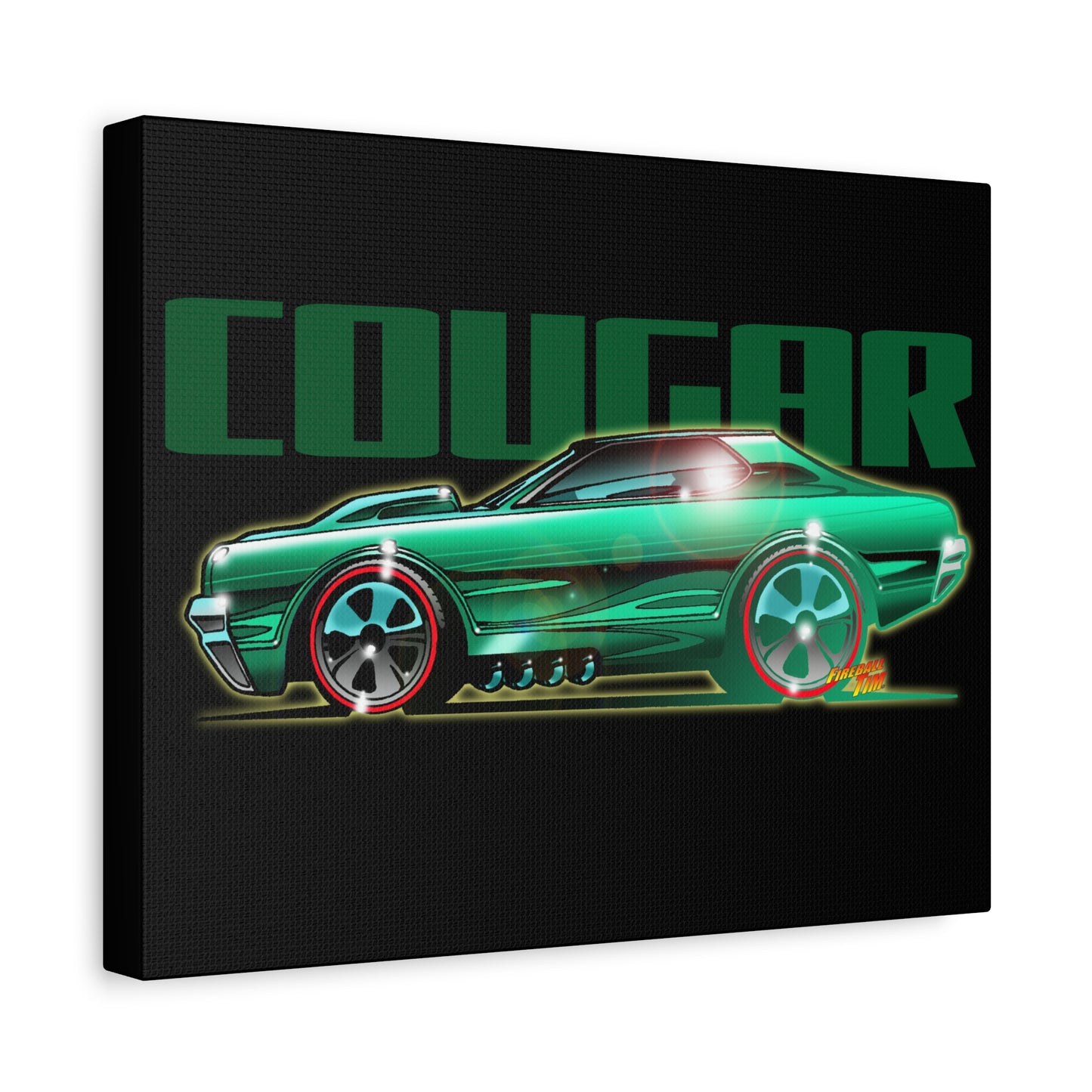 MERCURY COUGAR Muscle Car Fireball Canvas Art Wall Print - 11x14