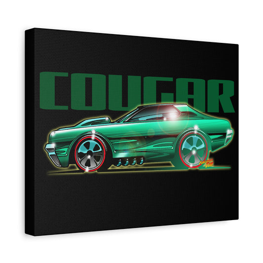 MERCURY COUGAR Muscle Car Fireball Canvas Art Wall Print - 11x14