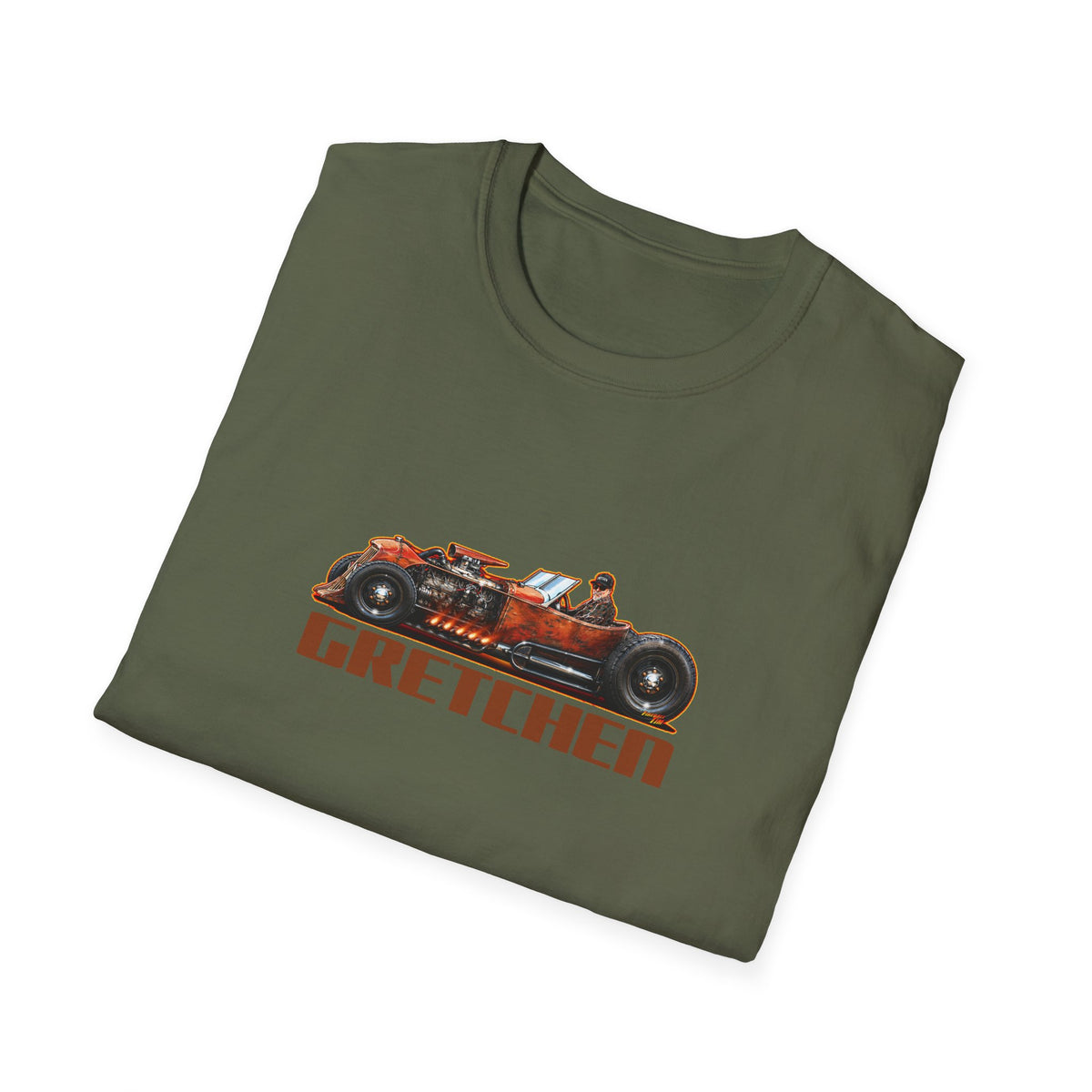 CUSTOM RAT ROD Hot Rod Gretchen Collectible Fireball Art TeeShirt