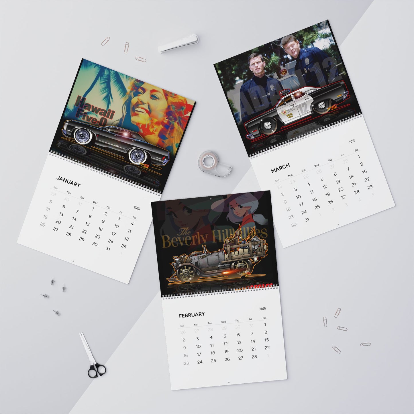 Official FIREBALL TIM GARAGE 2025 TV Car Wall Calendar