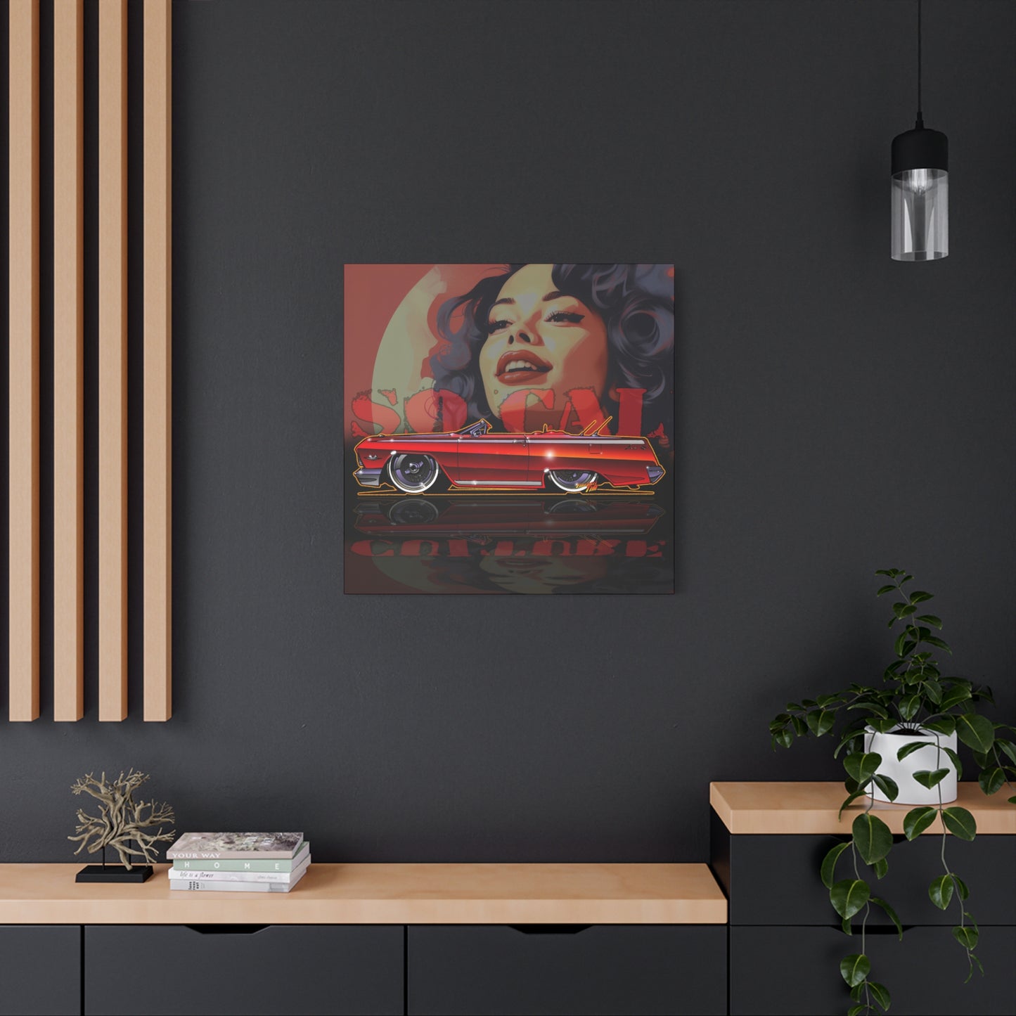CHEVY IMPALA LOWRIDER Collectible Fireball Art Canvas Print
