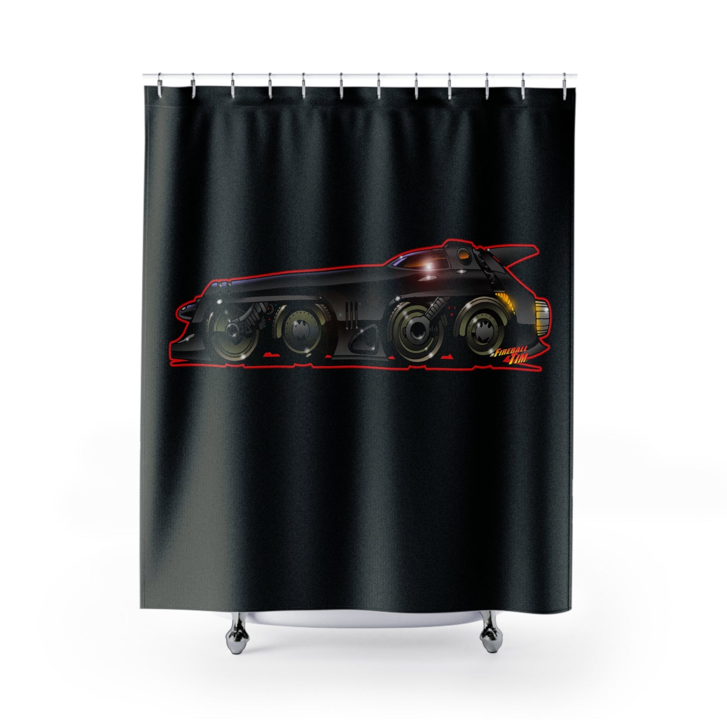 BATMISSILE Batmobile Shower Curtain 71x74