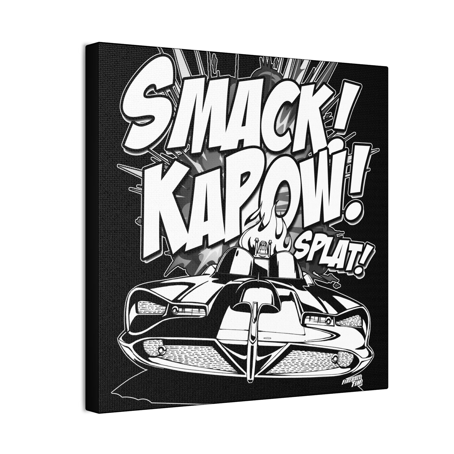 BATMOBILE 1966 BATMAN KAPOW Canvas Art Print - 2 Sizes