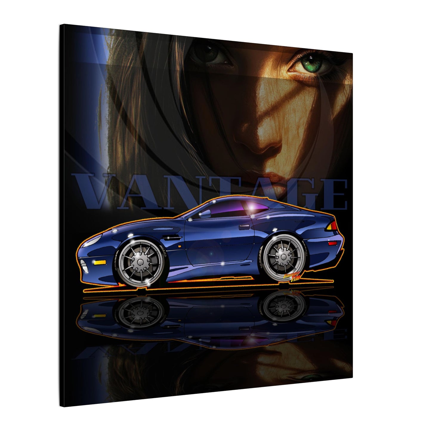 ASTON MARTIN VANTAGE 2001 Fireball Art Canvas Print