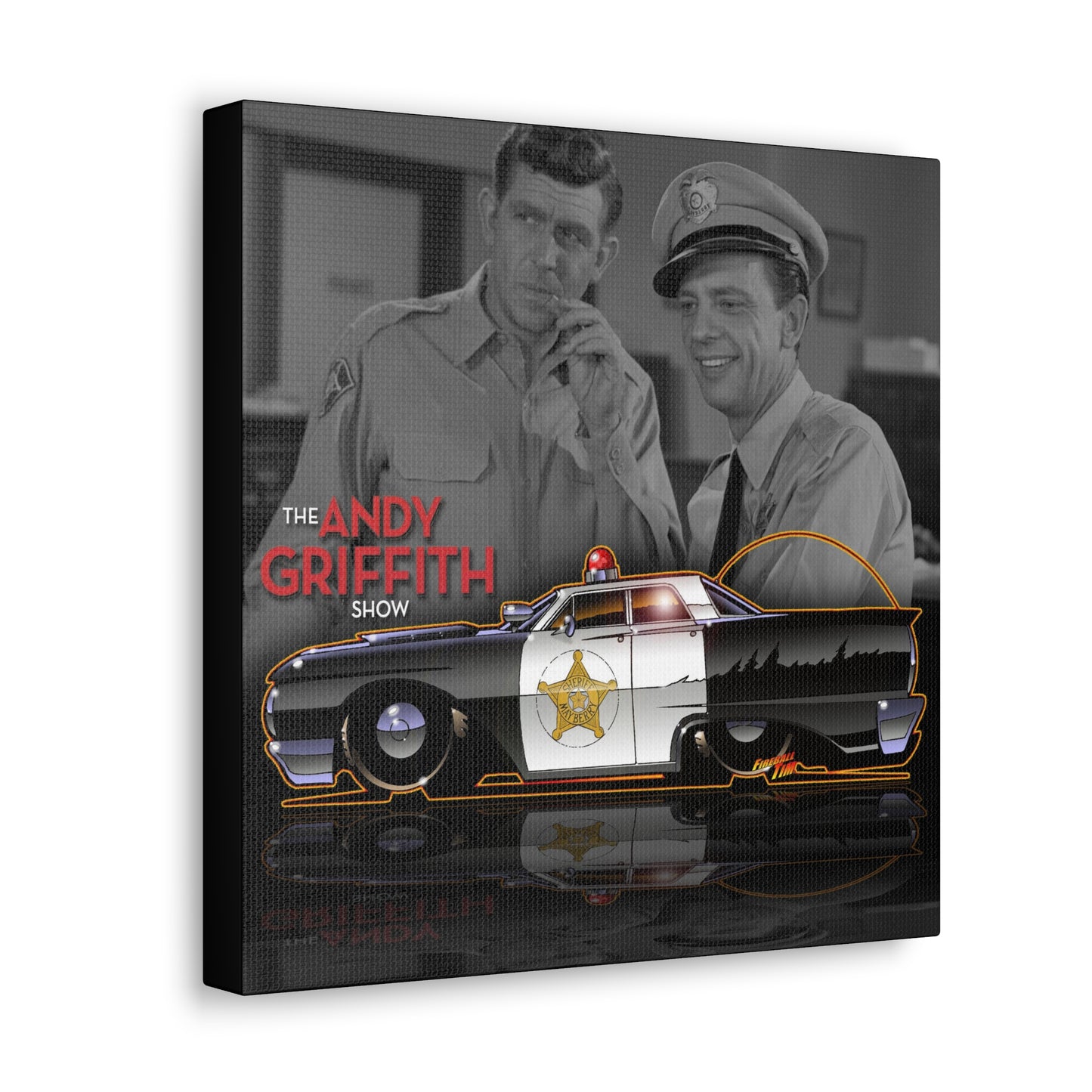 ANDY GRIFFITH SHOW 1963 Ford Galaxie Police Car Concept Art Canvas Print 3 Sizes