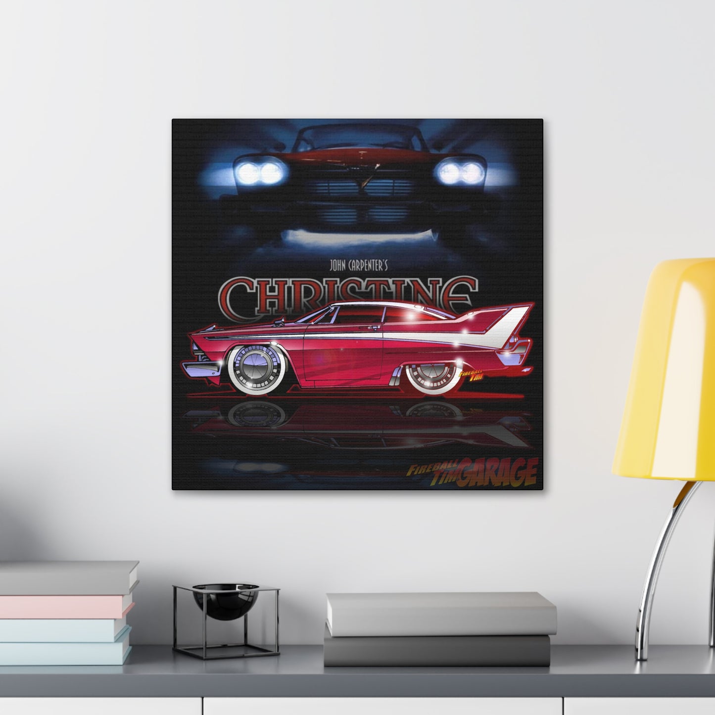 CHRISTINE Movie Car 1958 Plymouth Fury Concept Art Canvas MASTERPRINT 3 Sizes