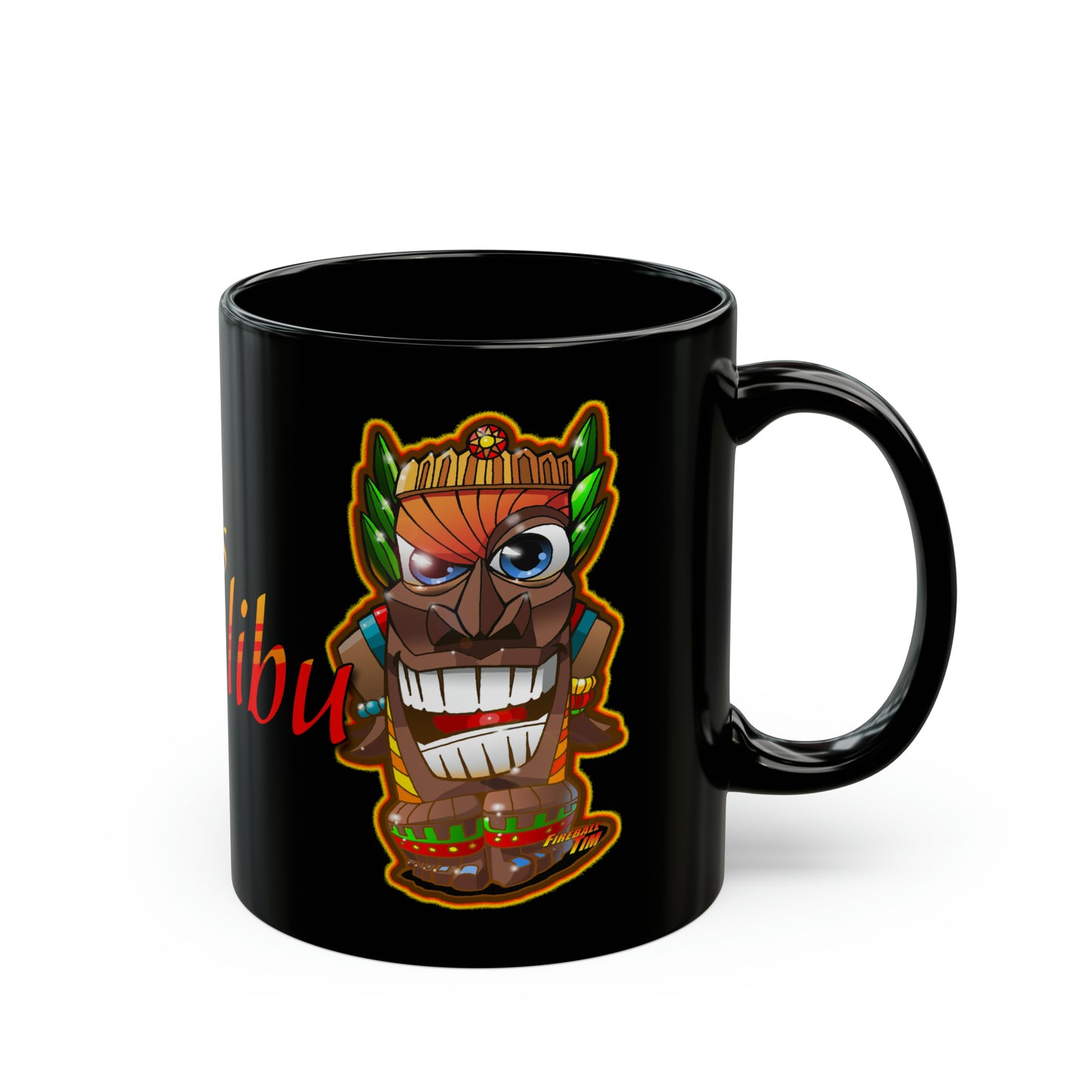 MALIBU KING KOOKY DOOK Tiki Black Coffee Mug 11oz