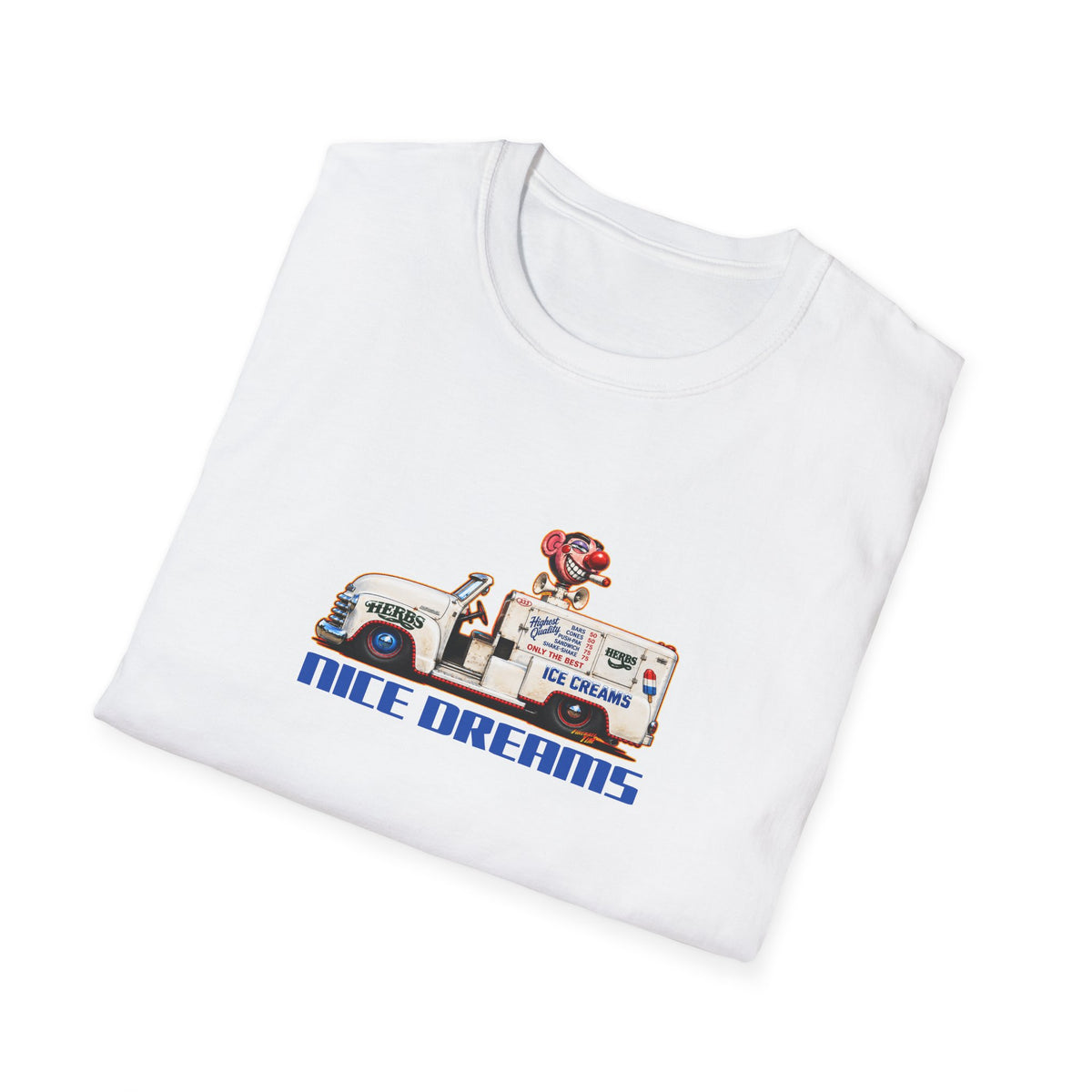 CHEECH & CHONG Nice Dreams Ice Cream Truck Fireball Art TeeShirt