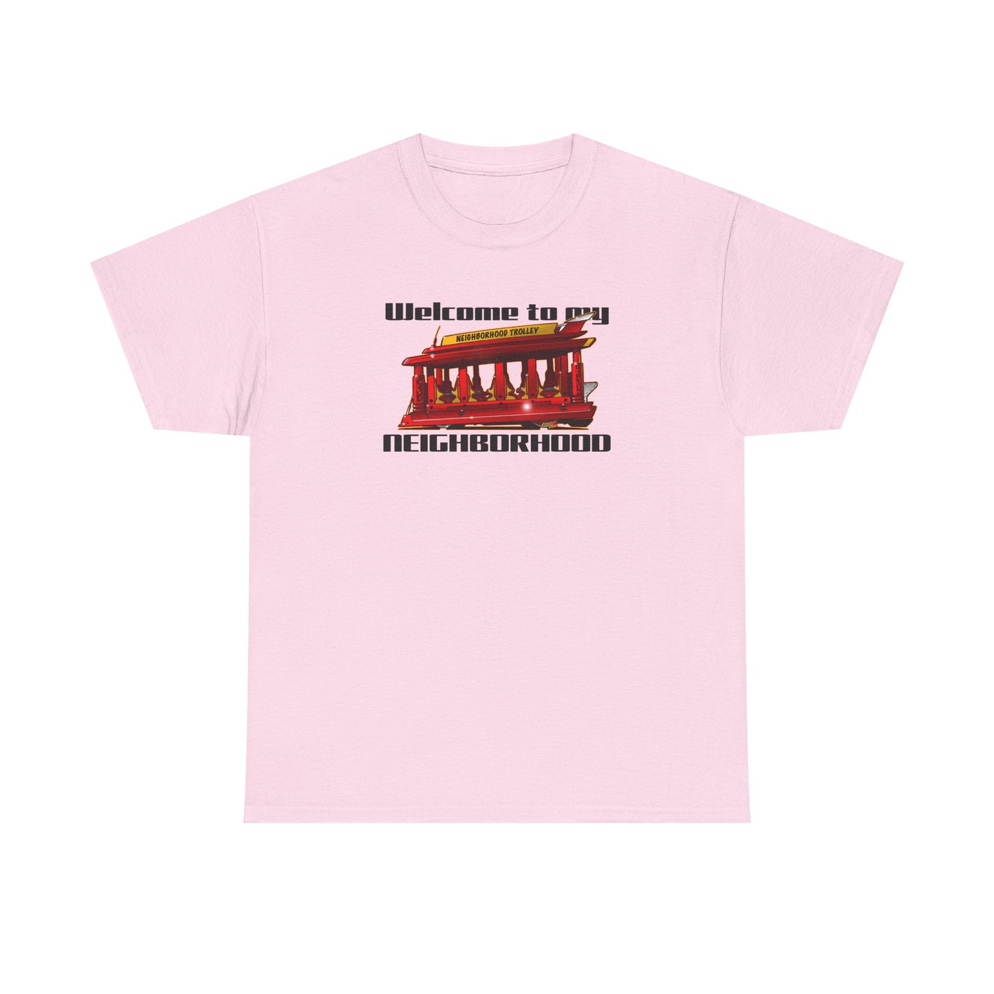 MR. ROGERS NEIGHBORHOOD TROLLEY Unisex Heavy Cotton Tee Shirt - Multiple Colors