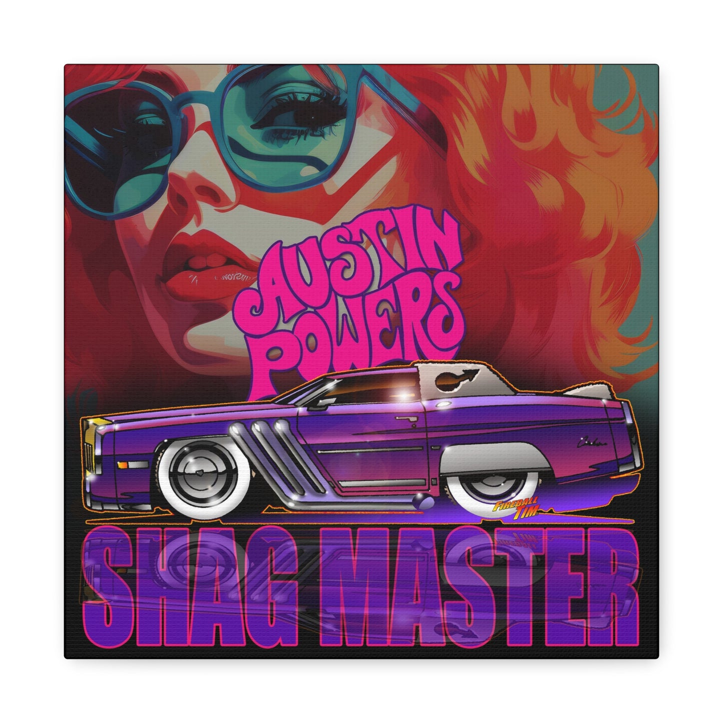 AUSTIN POWERS CADILLAC SHAG MASTER Concept Art Canvas Print 12x12