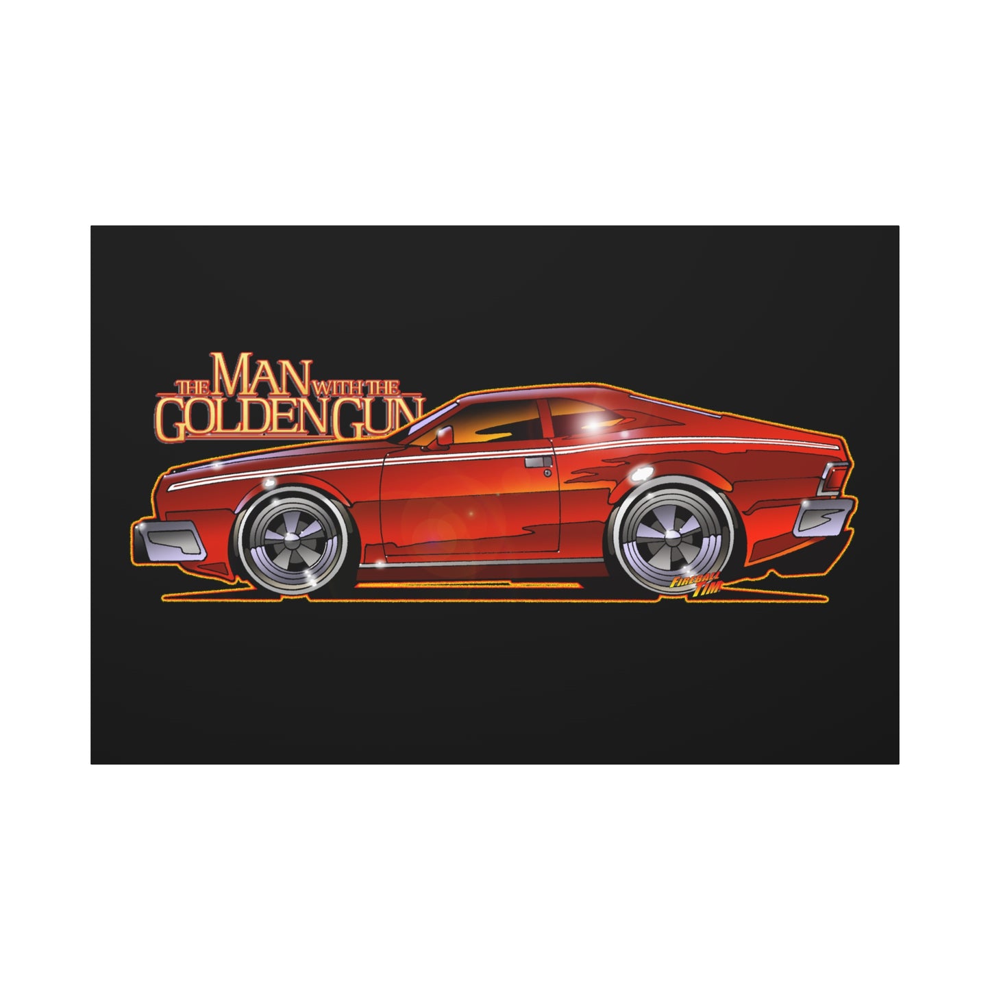 MAN WITH THE GOLDEN GUN AMC Hornet James Bond Fireball Art Canvas Print