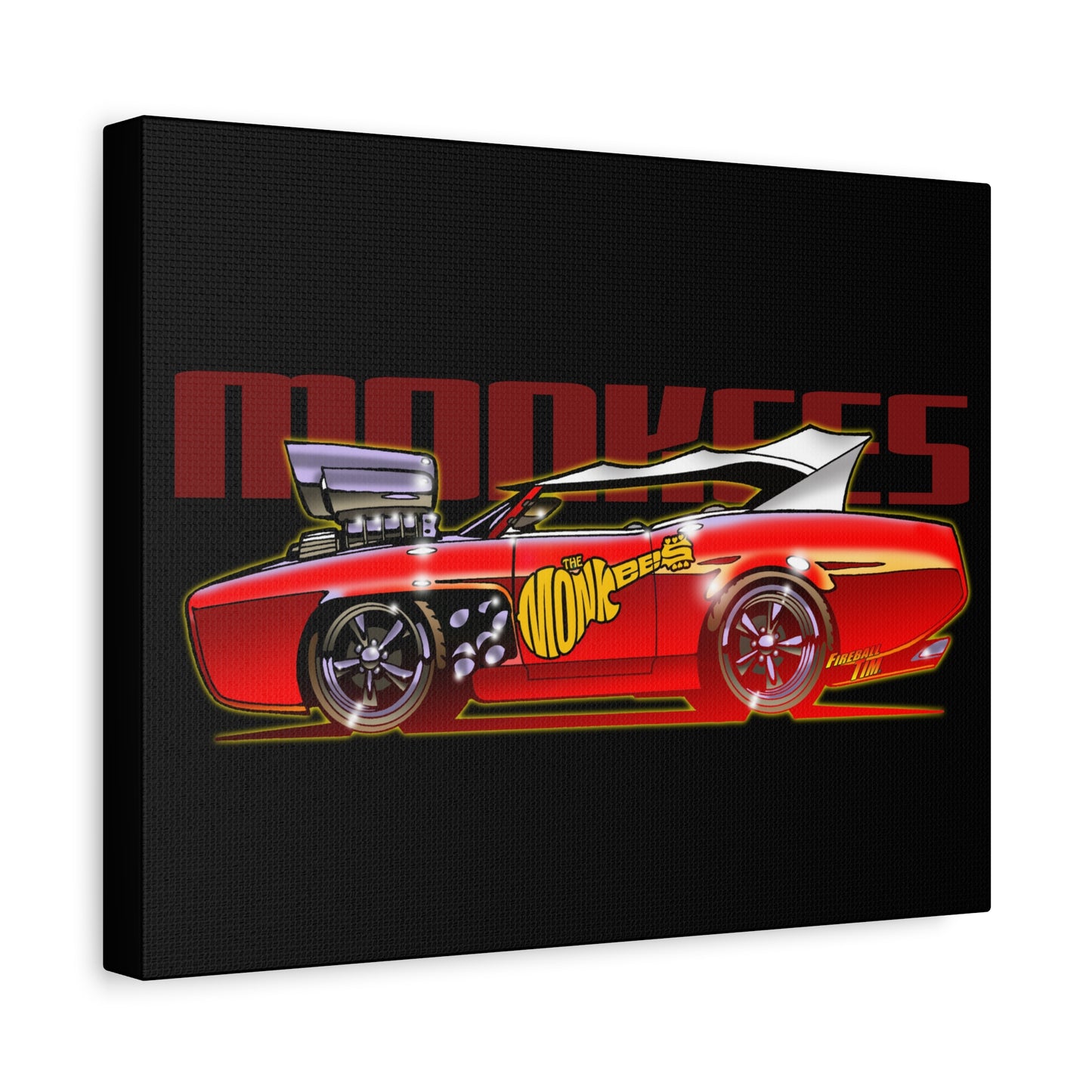 THE MONKEES Monkeemobile Fireball Canvas Art Wall Print - 11x14
