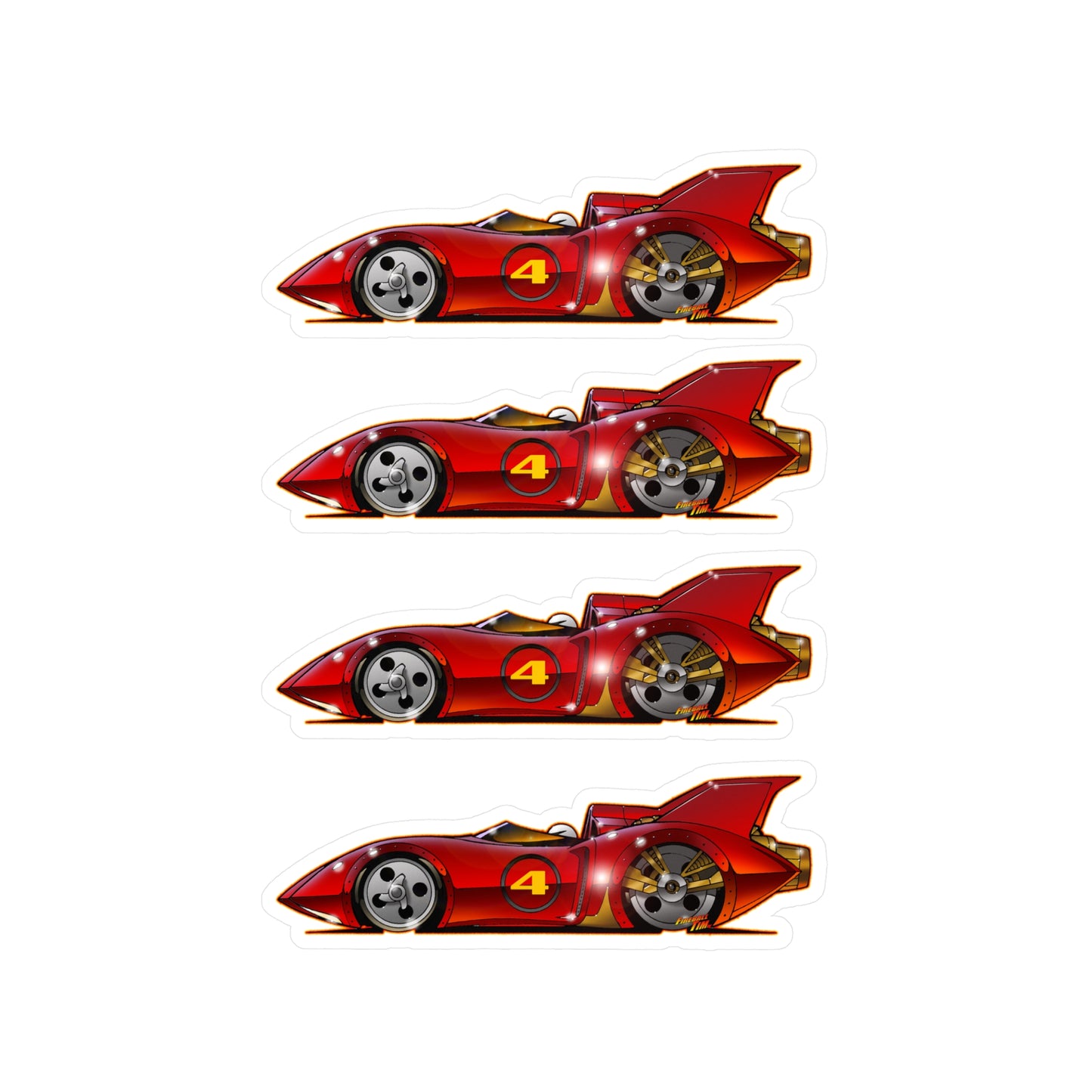 SPEED RACER MACH 4 Fireball Art Collectible Kiss-Cut Vinyl Decals Sticker