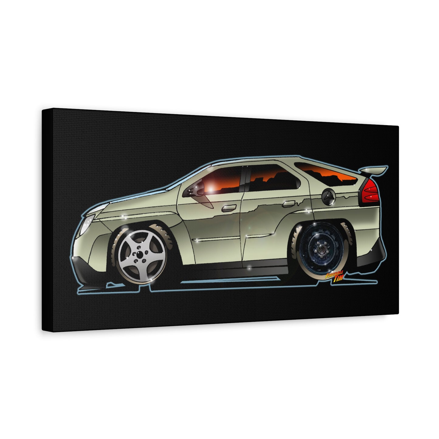 BREAKING BAD Pontiac Aztek Fireball Art Canvas Wall Print