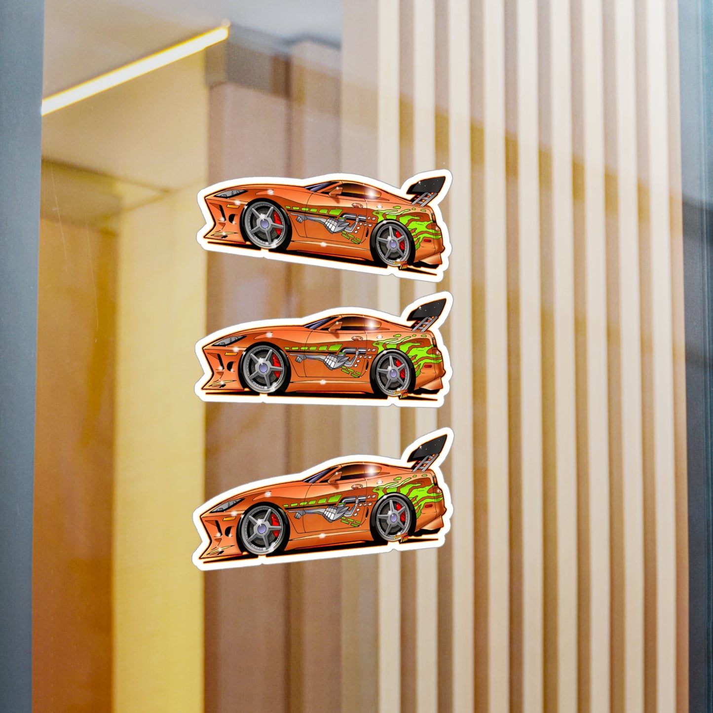 FAST & FURIOUS 1994 TOYOTA SUPRA MK IV Fireball Art Kiss-Cut Vinyl Decal Set