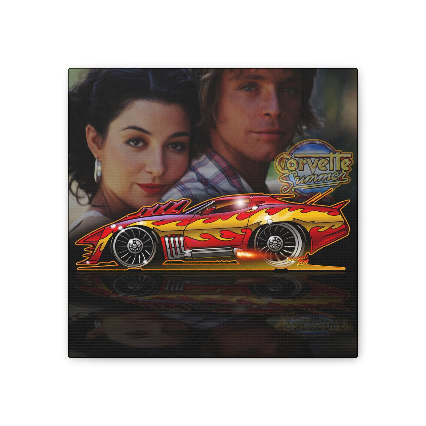 CORVETTE SUMMER Movie Car Fireball Art Canvas Print - 2 Sizes
