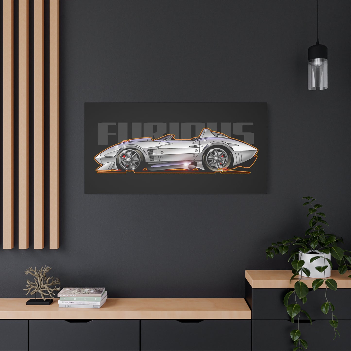 FAST AND FURIOUS Grand Sport Stingray Corvette Fireball Art Canvas Art Wall Print