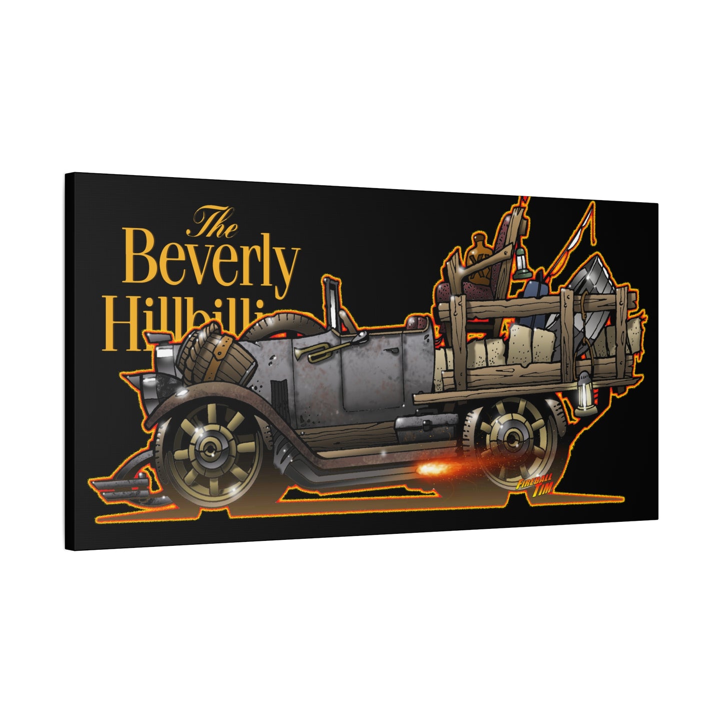BEVERLY HILLBILLIES JALOPY Canvas Art Wall Print - 11x14