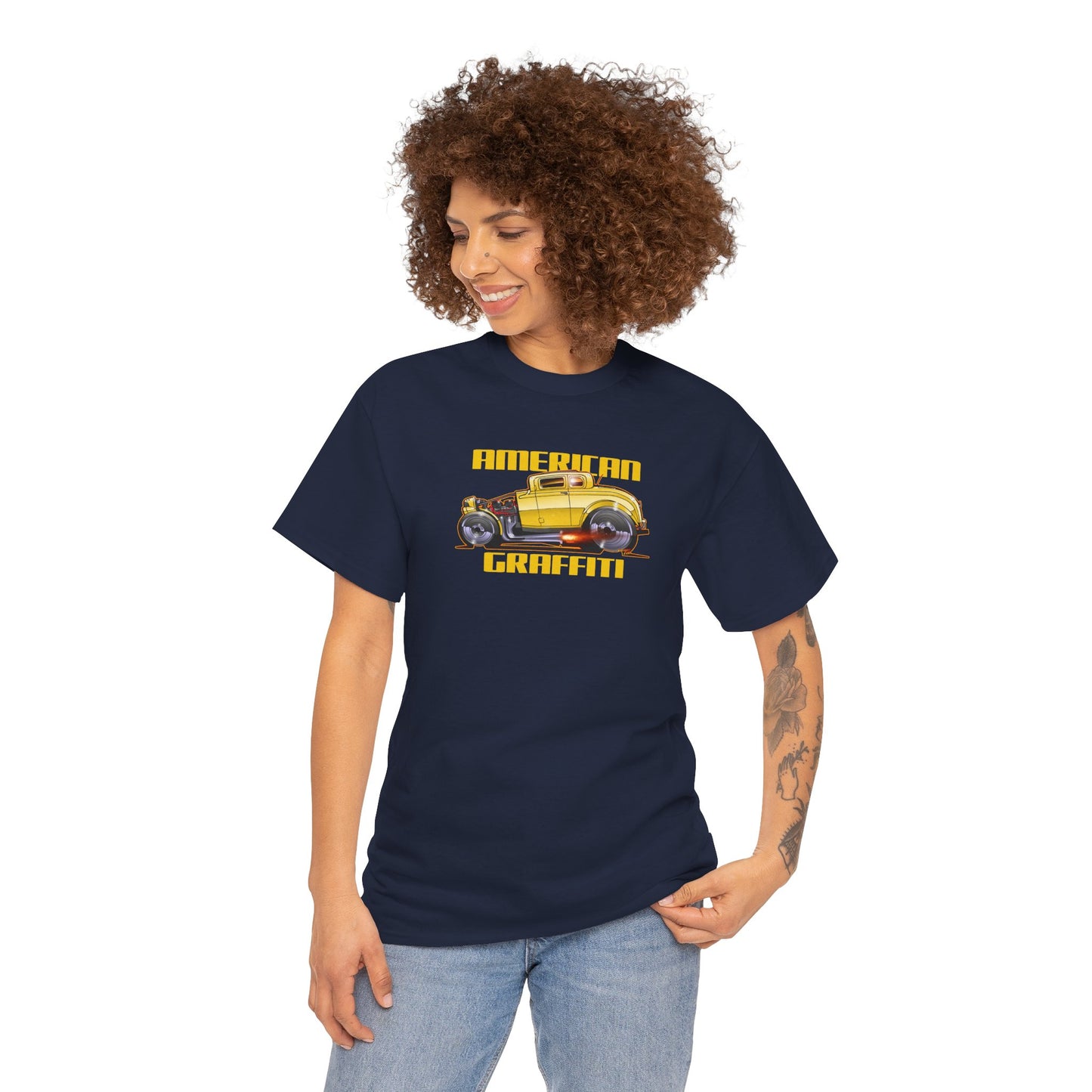 AMERICAN GRAFFITI '32 HOT ROD Movie Car Fireball Art Tee Shirt - Mutliple Colors