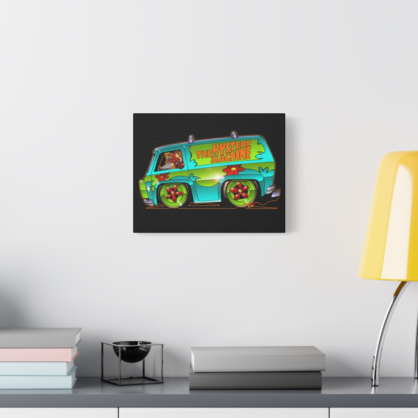 SCOOBY DOO MYSTERY MACHINE VAN Fireball Art Canvas Wall Print - 11x14