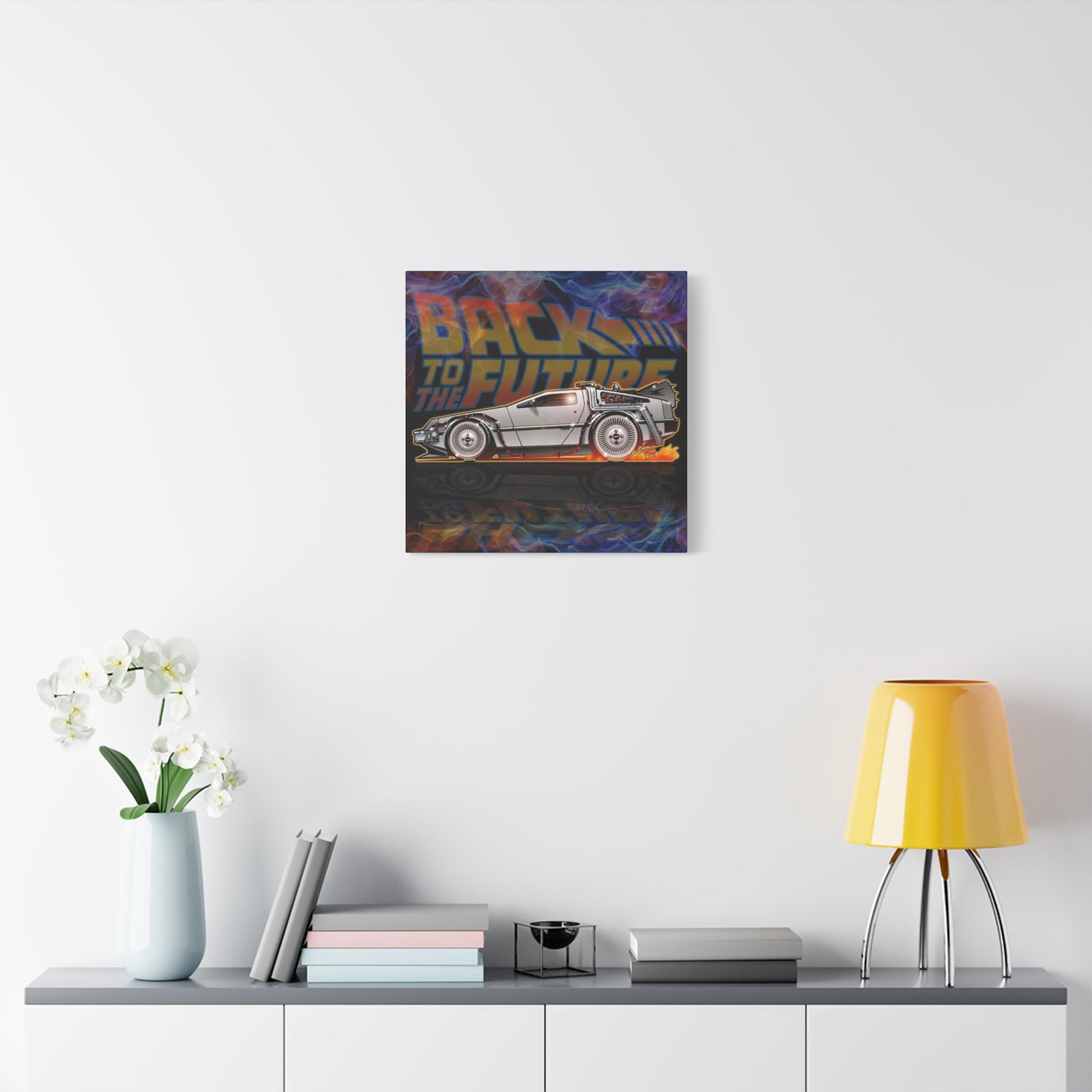 BACK to the FUTURE Delorean Time Machine Canvas Art Wall Print