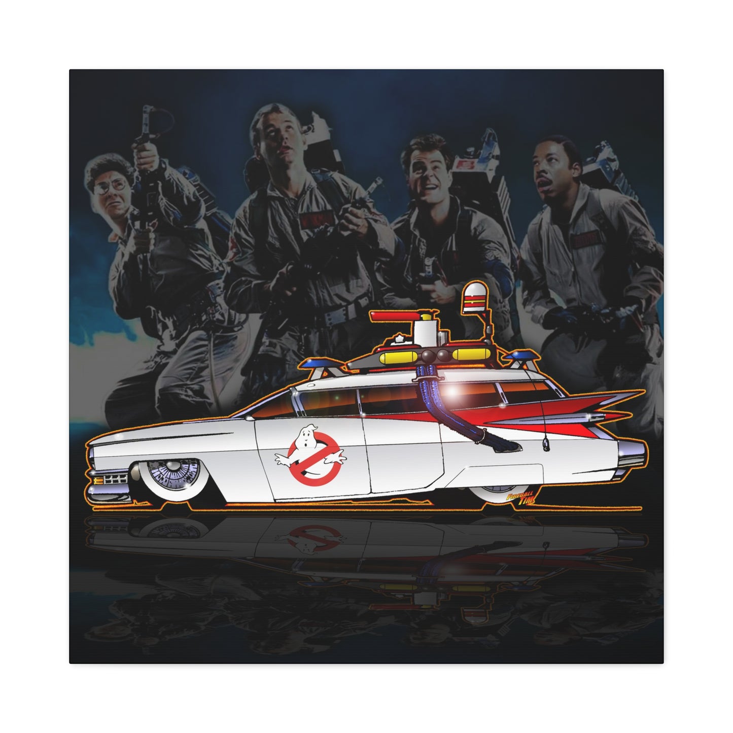 GHOSTBUSTERS ECTO 1 Cadillac Ambulance Canvas Art Wall MASTERPRINT 3 Sizes