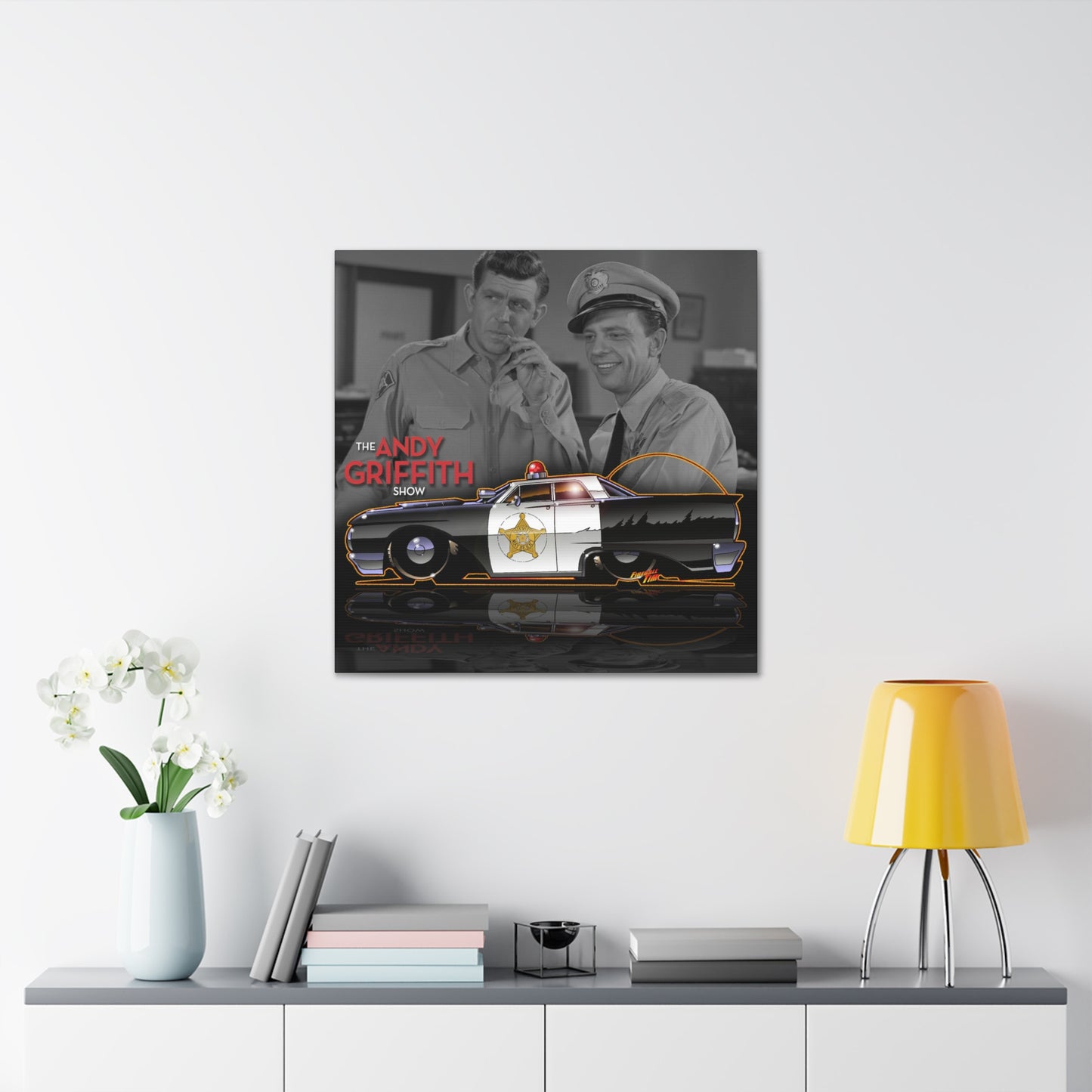 ANDY GRIFFITH SHOW 1963 Ford Galaxie Police Car Concept Art Canvas Print 3 Sizes