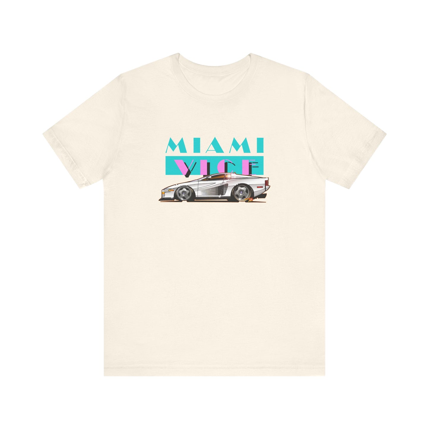 MIAMI VICE FERRARI TESTAROSSA TV Show Short Sleeve Tee 12 Colors