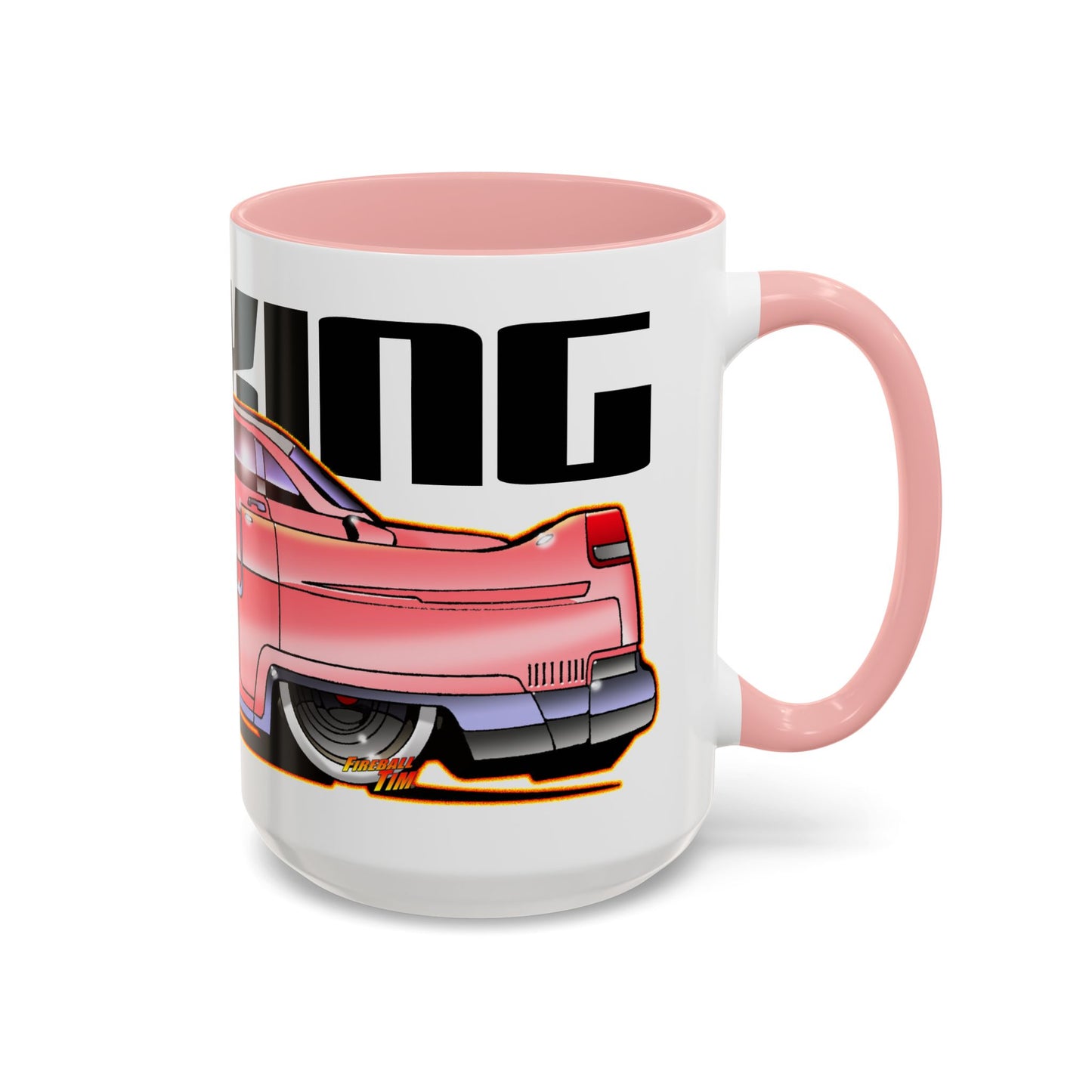 ELVIS THE KING PINK 1955 CADILLAC Fireball Art Coffee Mug - 2 Sizes