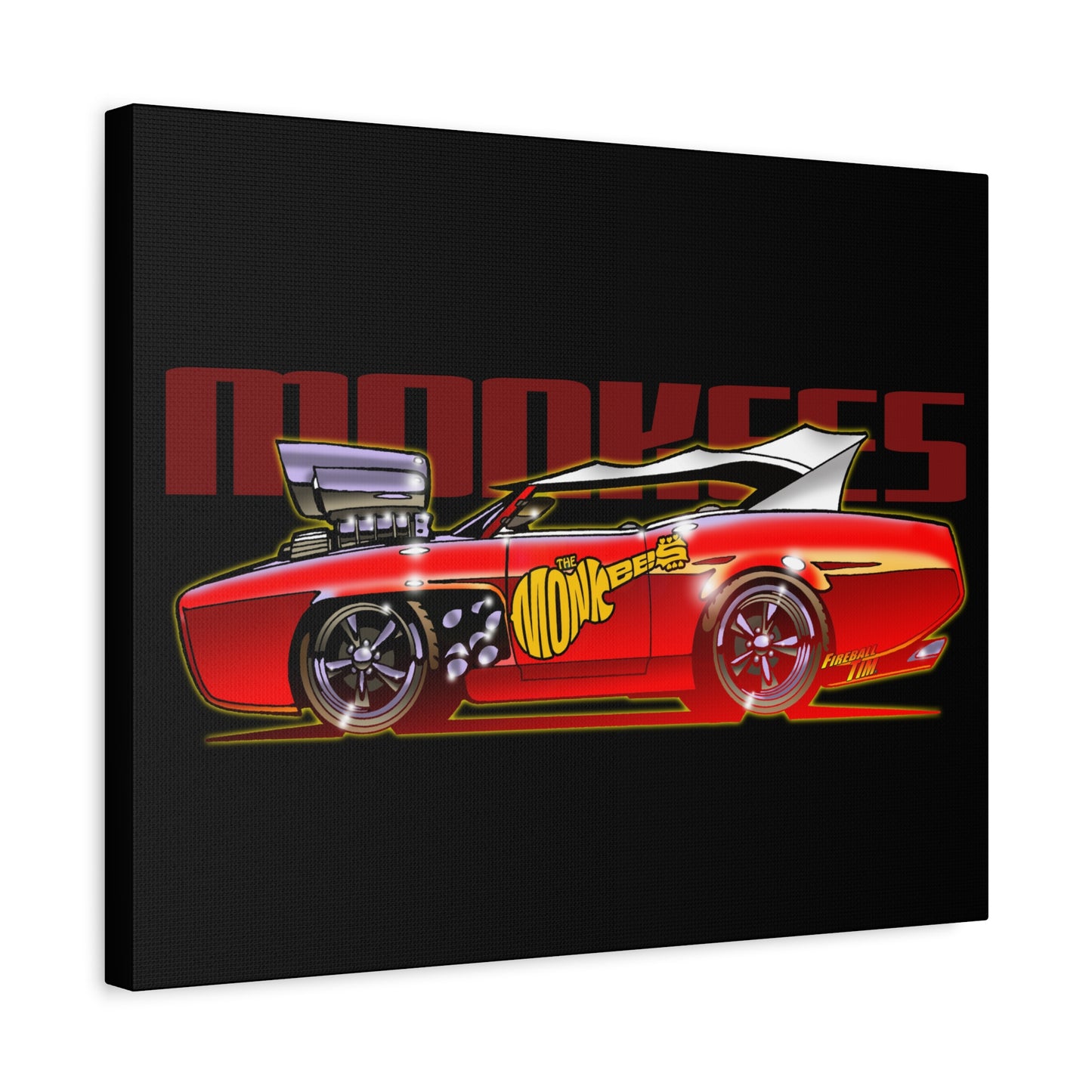 THE MONKEES Monkeemobile Fireball Canvas Art Wall Print - 11x14